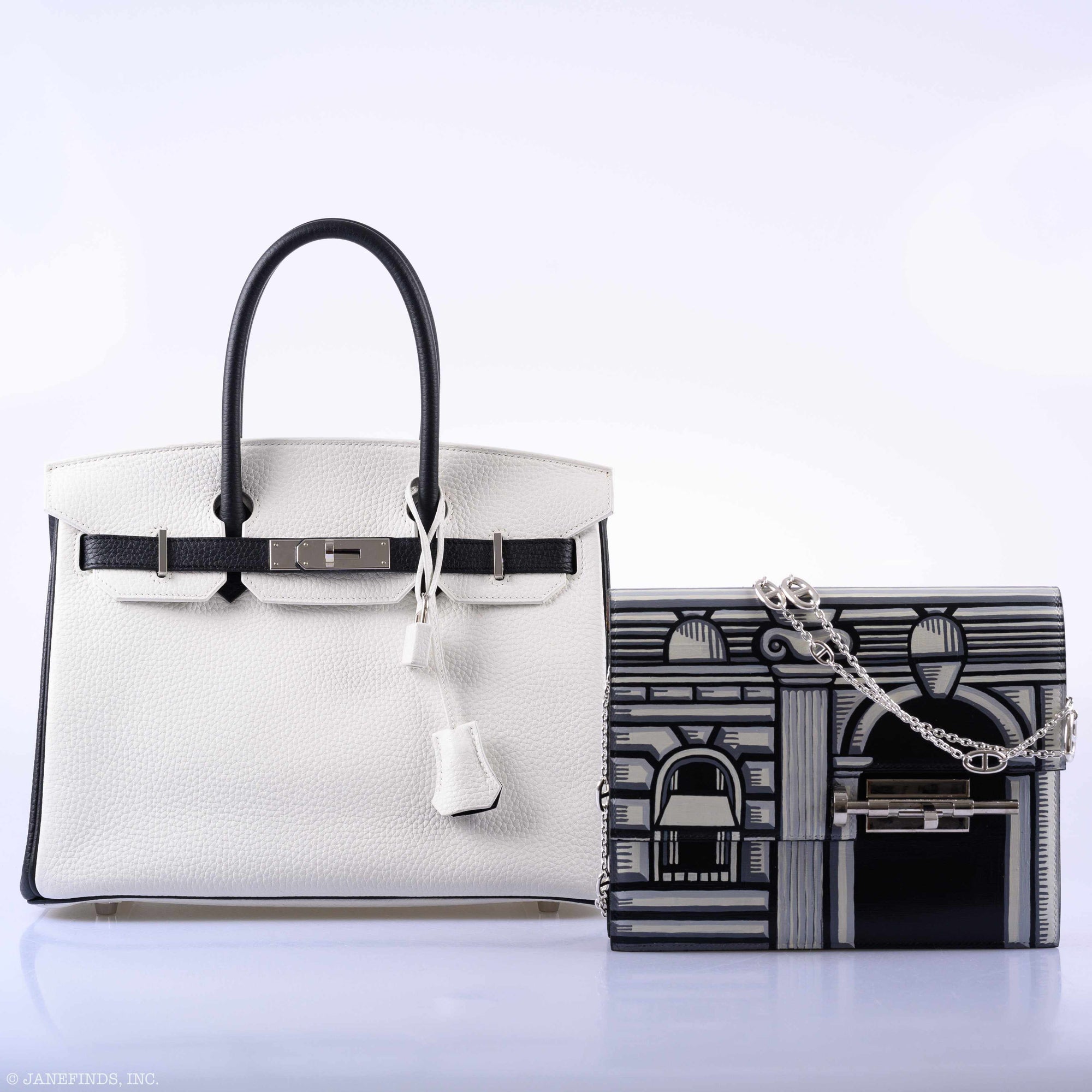 Hermès Birkin 30 Bi-Color Black & White Togo Palladium Hardware