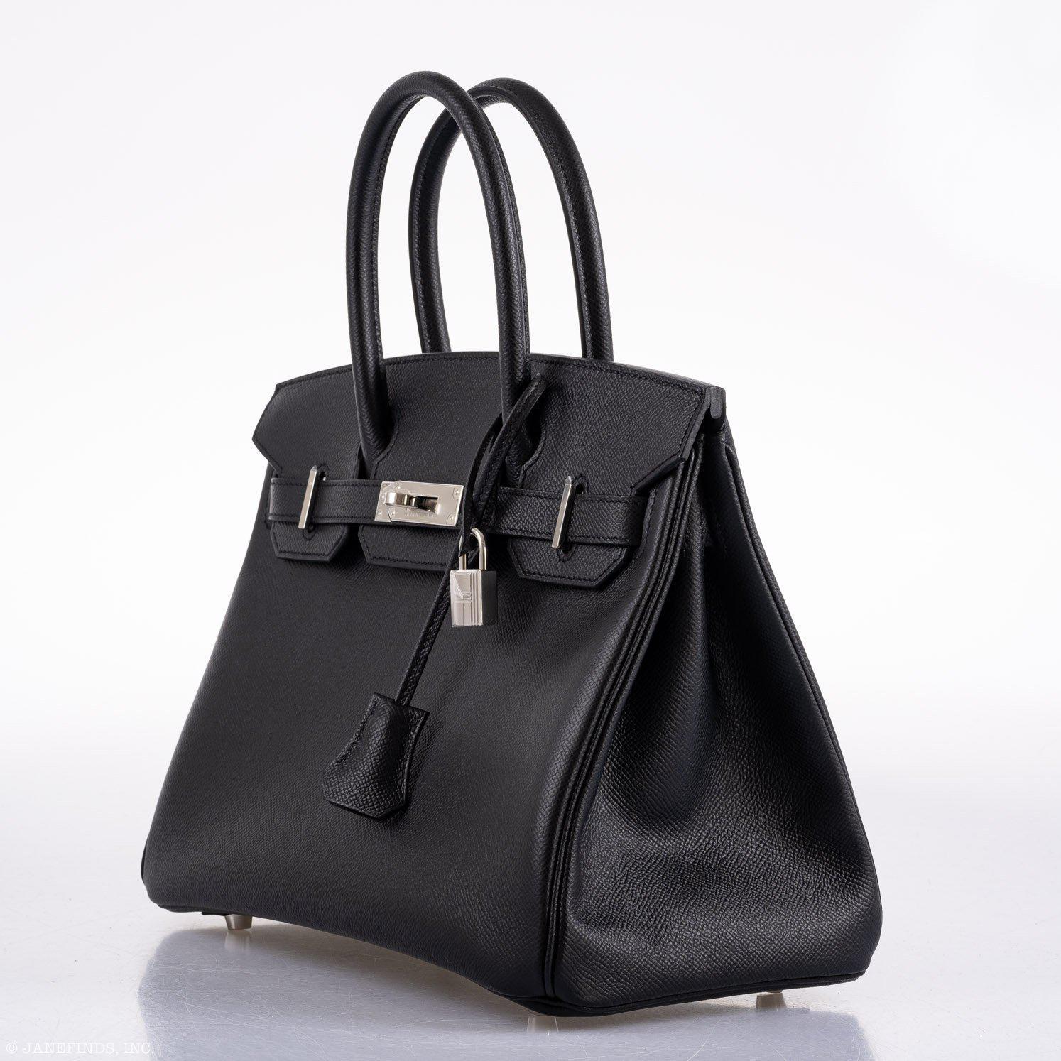 Hermès Birkin 30 Black Epsom Palladium Hardware - 2020, Y