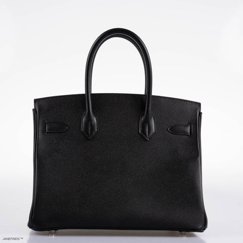 Hermès Birkin 30 Black Epsom with Palladium Hardware - 2019, D