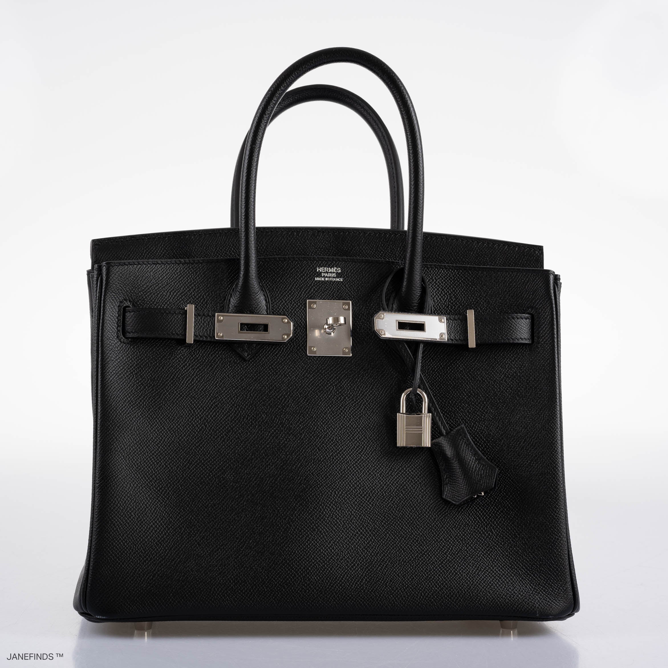 Hermès Birkin 30 Black Epsom with Palladium Hardware - 2021, Z