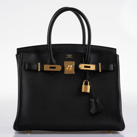 Hermès Birkin 30 Black Navillo Taurillon Leather Gold Hardware - 2020, Y