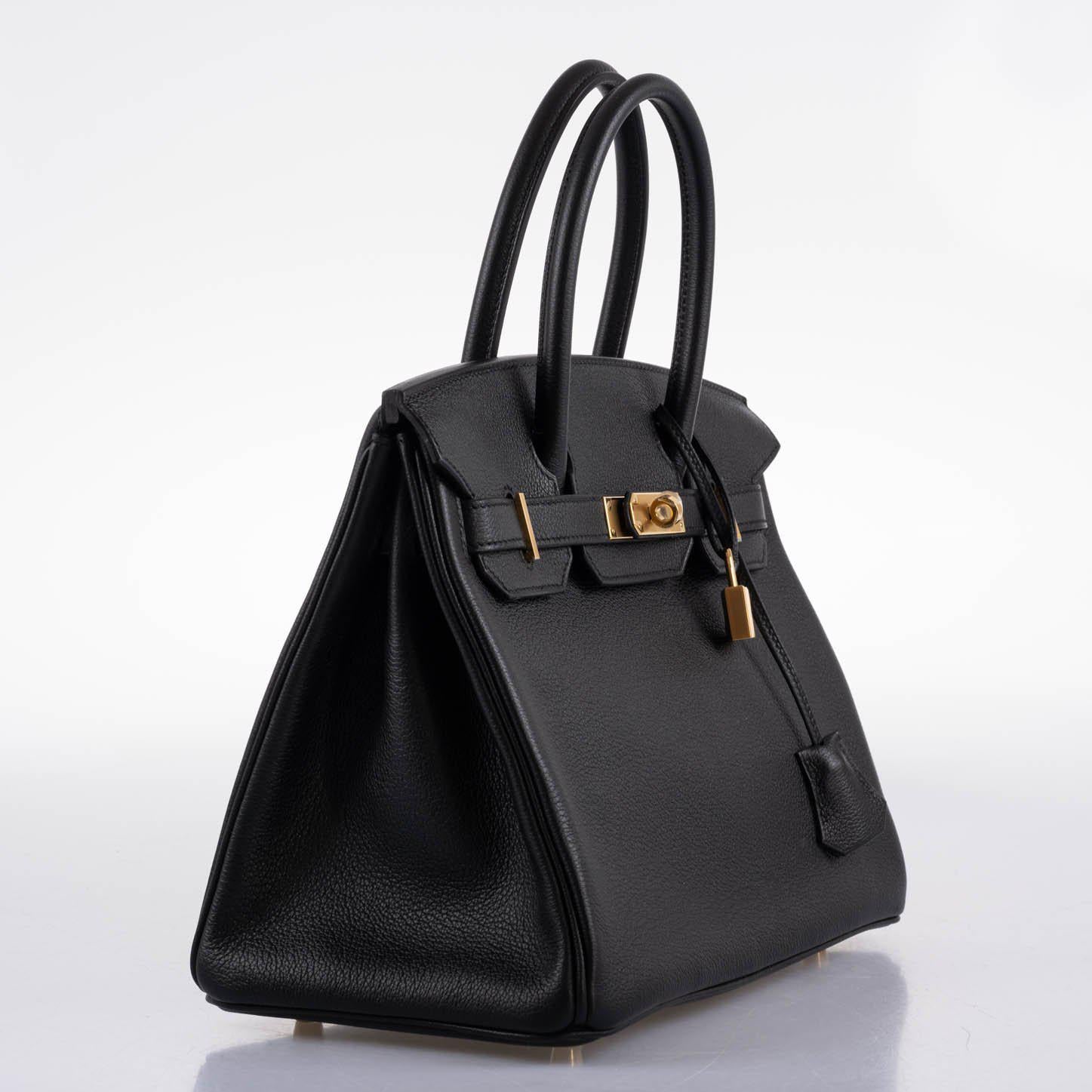 Hermès Birkin 30 Black Navillo Taurillon Leather Gold Hardware