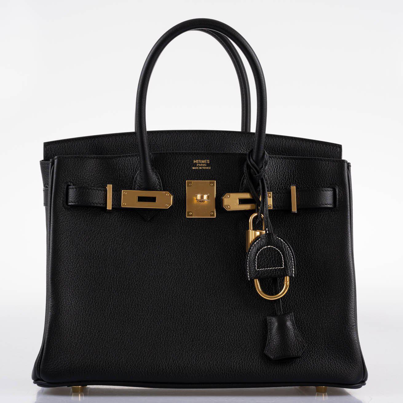 Hermès Birkin 30 Black Navillo Taurillon Leather Gold Hardware