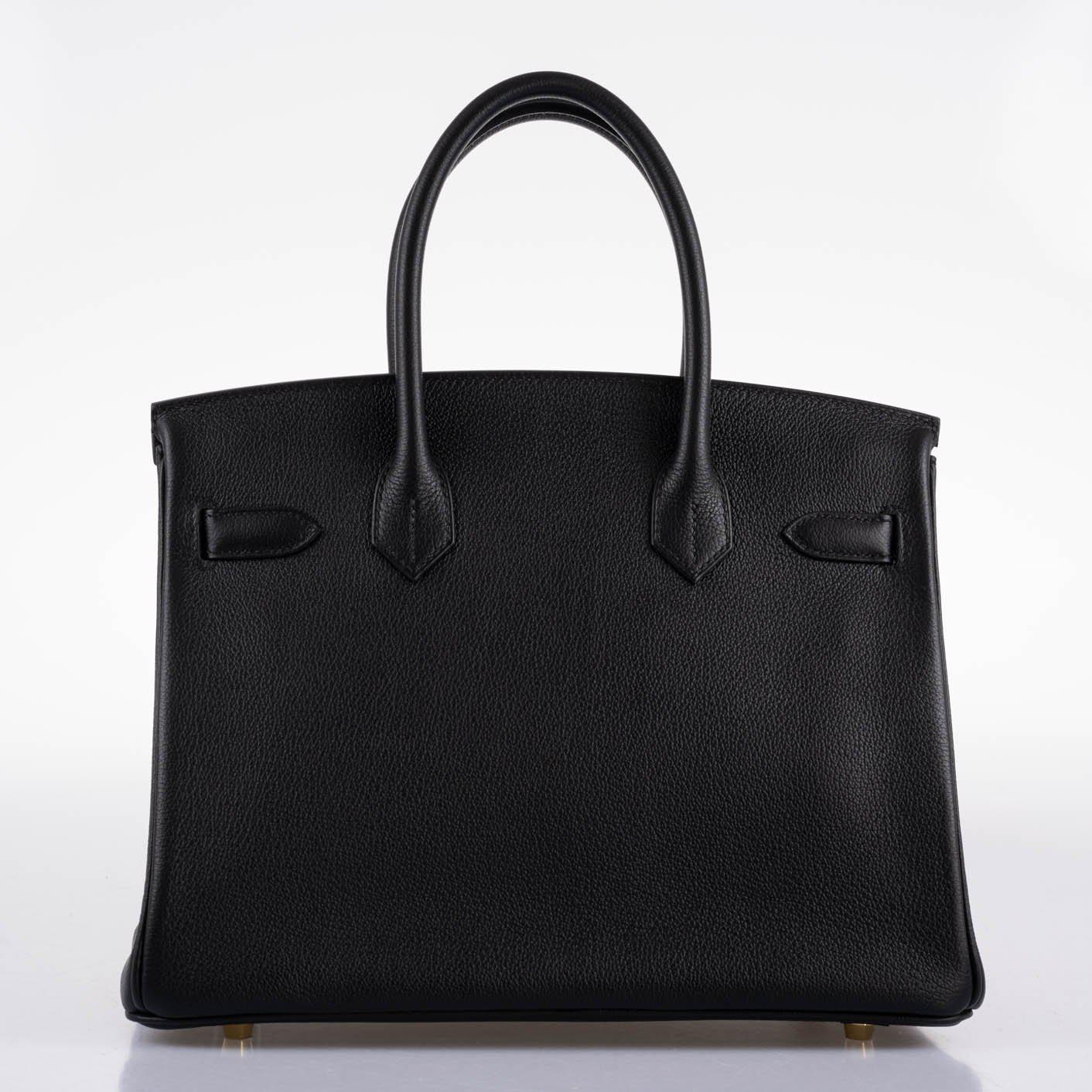 Hermès Birkin 30 Black Navillo Taurillon Leather Gold Hardware