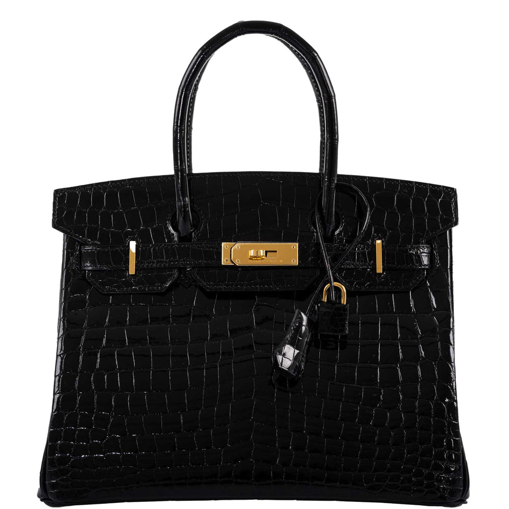 Hermès Birkin 30 Black Nilo Crocodile Gold Hardware