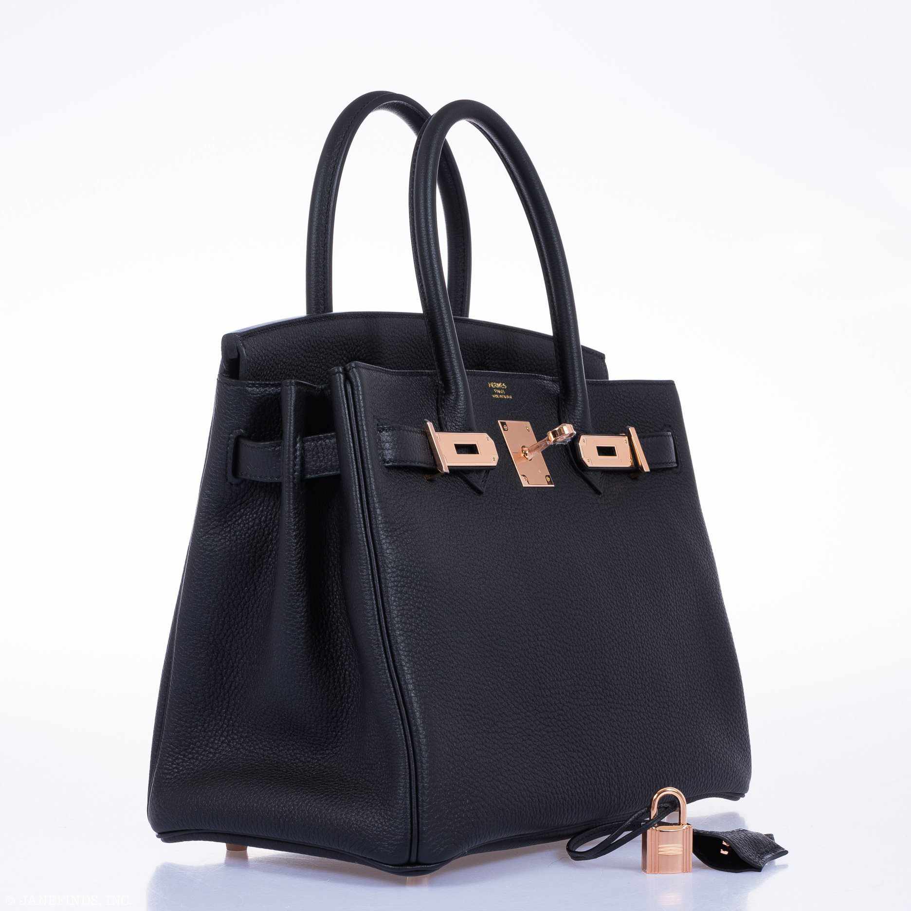 Hermès Birkin 30 Black Togo Rose Gold Hardware