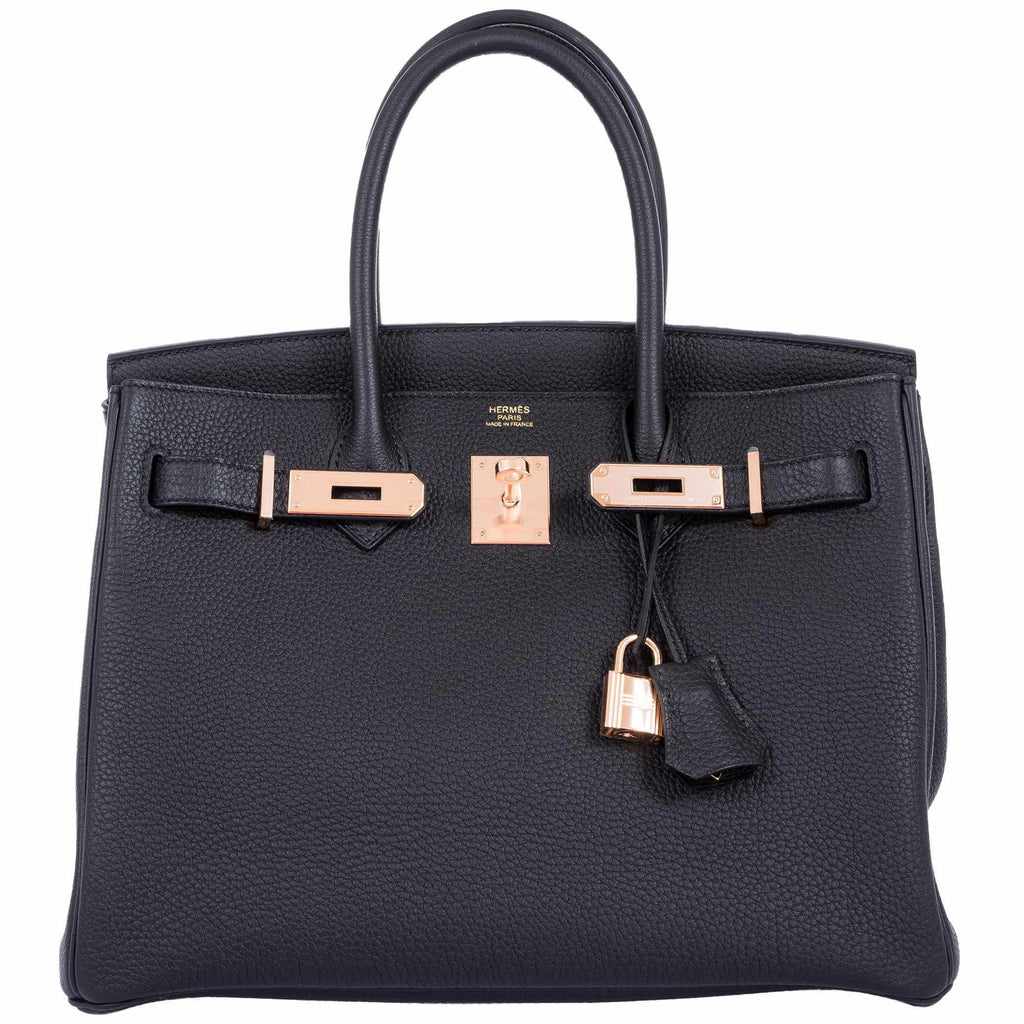 Hermès Black Togo Leather Gold Hardware Birkin 30 Bag Hermes