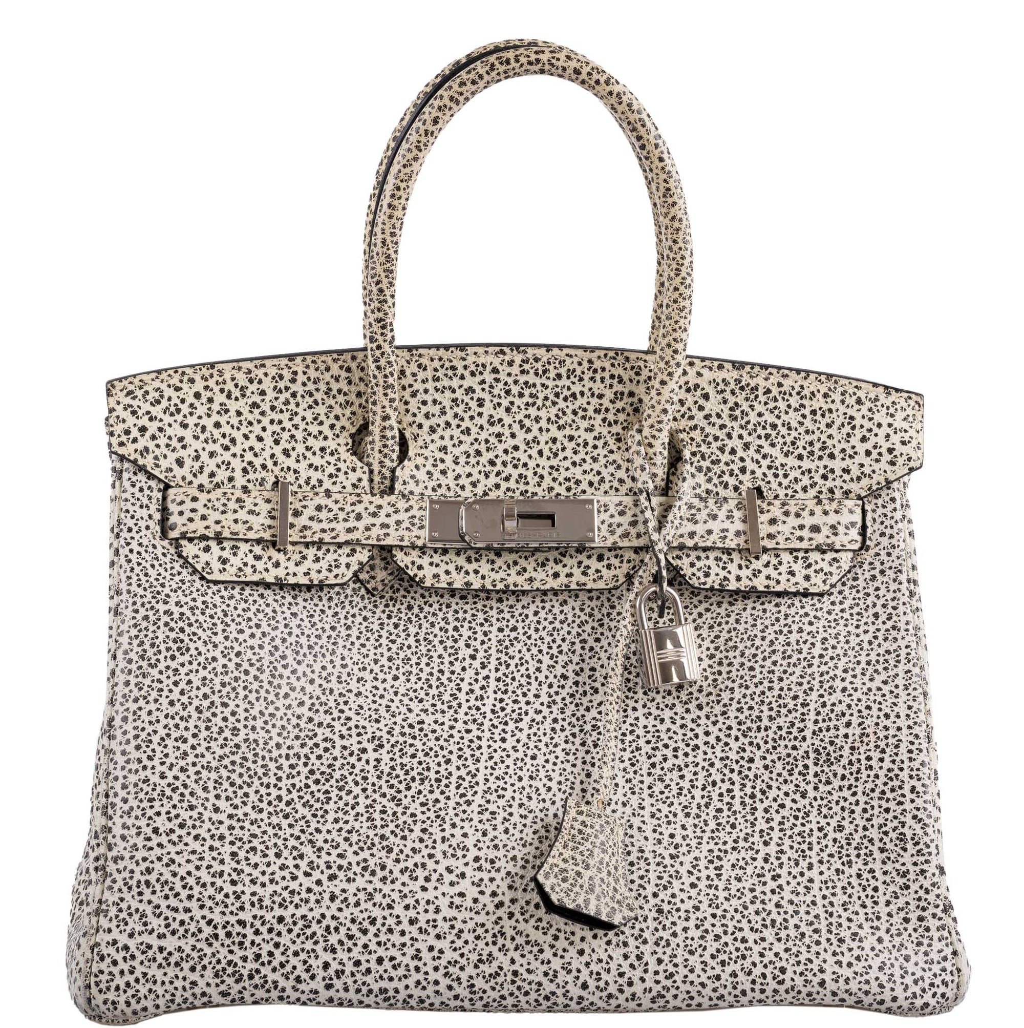 Hermès Birkin 30 Black & White Dalmatian Buffalo Palladium Hardware