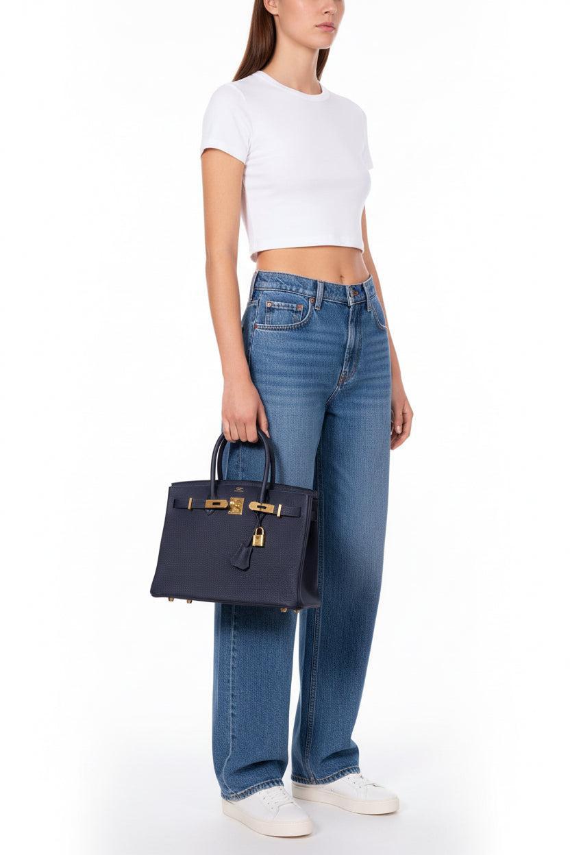 Hermès Birkin 30 Bleu (Blue) Nuit Togo with Gold Hardware