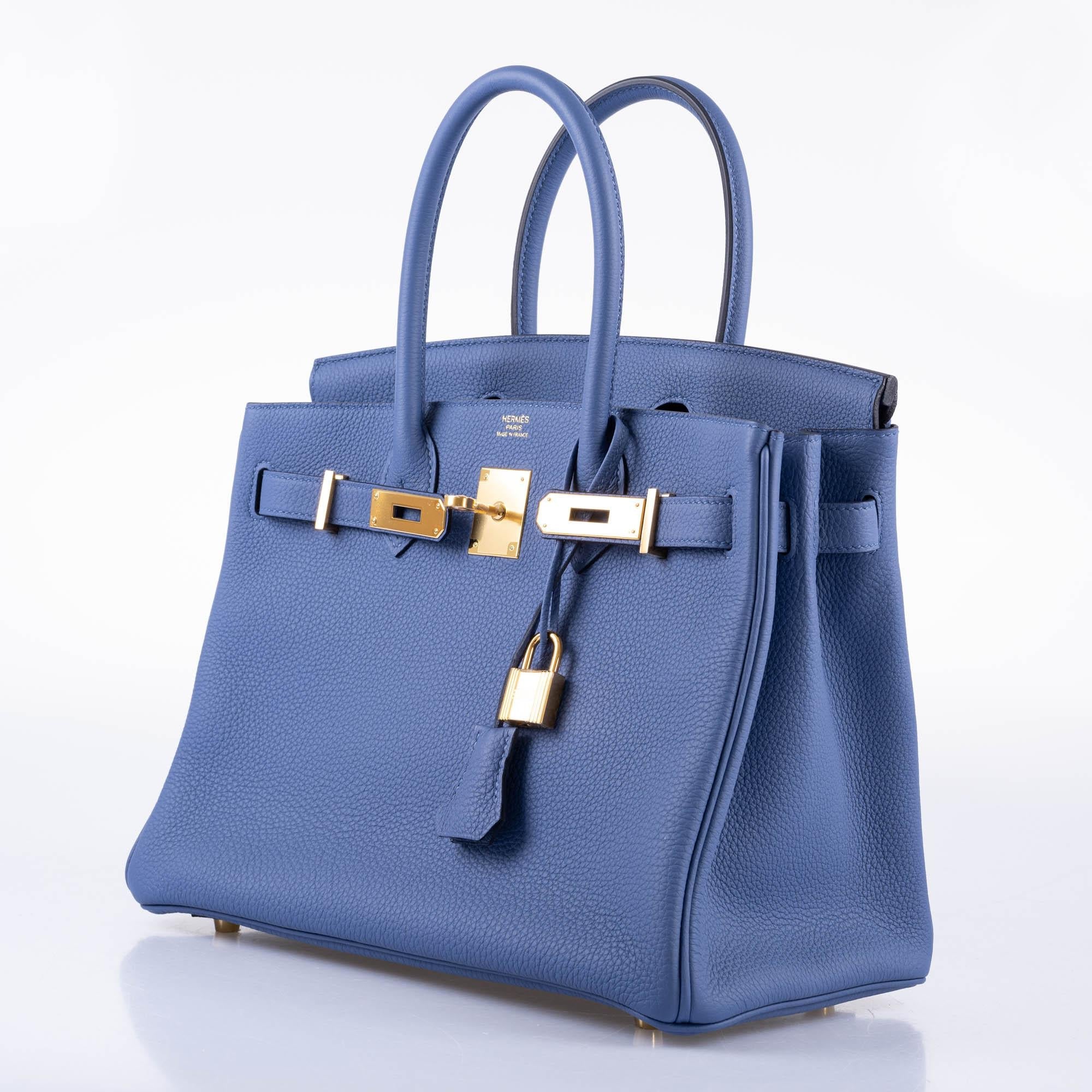 Hermès Birkin 30 Blue Brighton Clemence with Gold Hardware - 2018, C