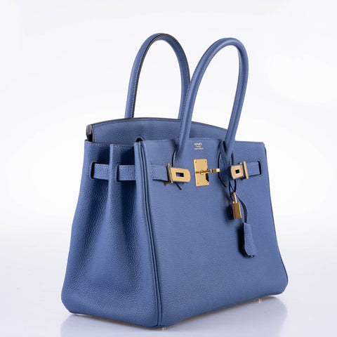 Hermès Birkin 30 Blue Brighton Togo with Gold Hardware - 2018, C
