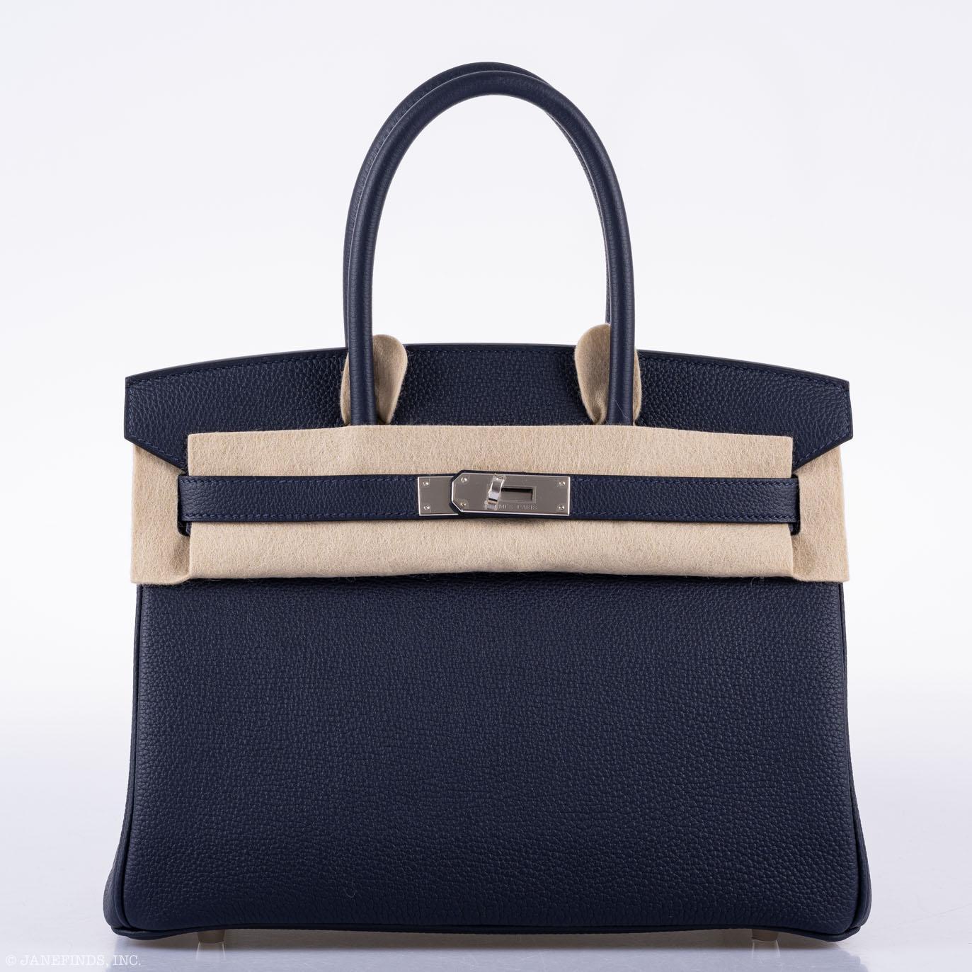 Hermès Birkin 30 Blue Nuit Togo Leather with Palladium Hardware - 2020, Y