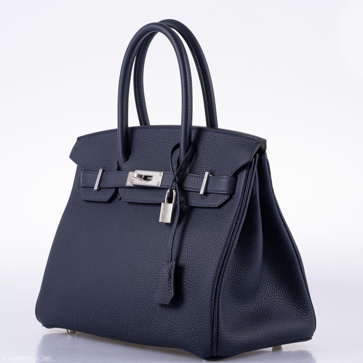 Hermès Birkin 30 Blue Nuit Togo Leather with Palladium Hardware - 2020, Y