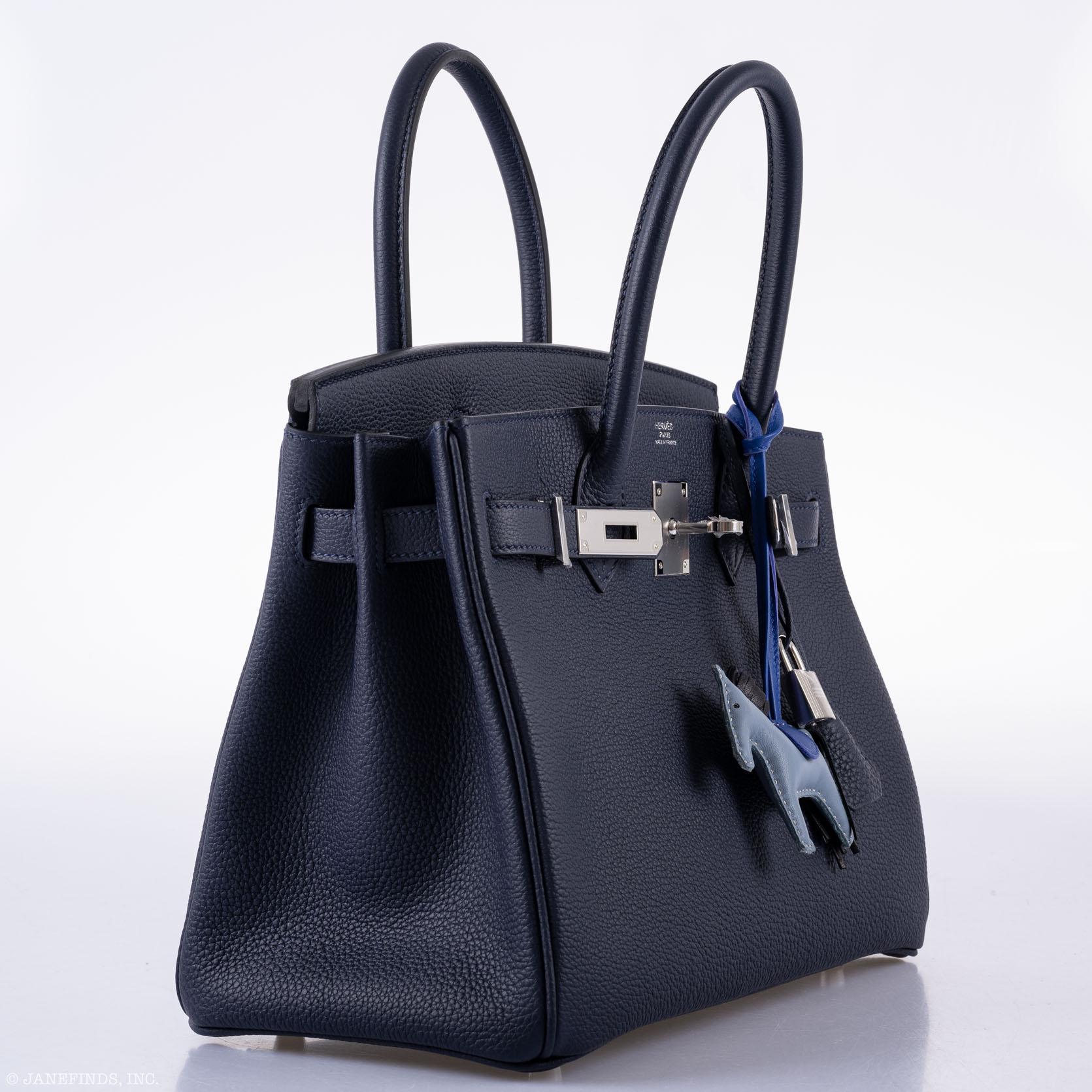 Hermès Birkin 30 Blue Nuit Togo Leather with Palladium Hardware - 2020, Y