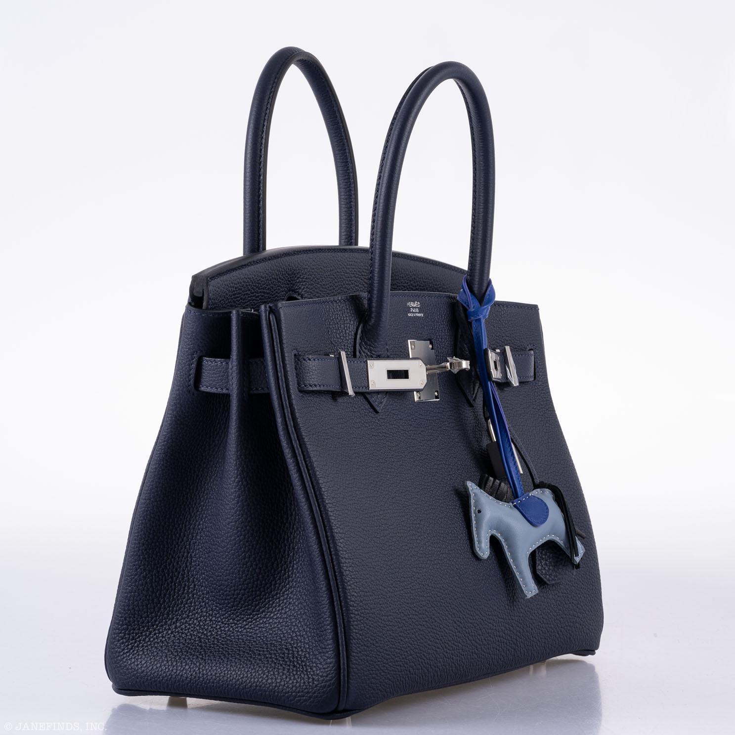 Hermès Birkin 30 Blue Nuit Togo Leather with Palladium Hardware - 2020, Y