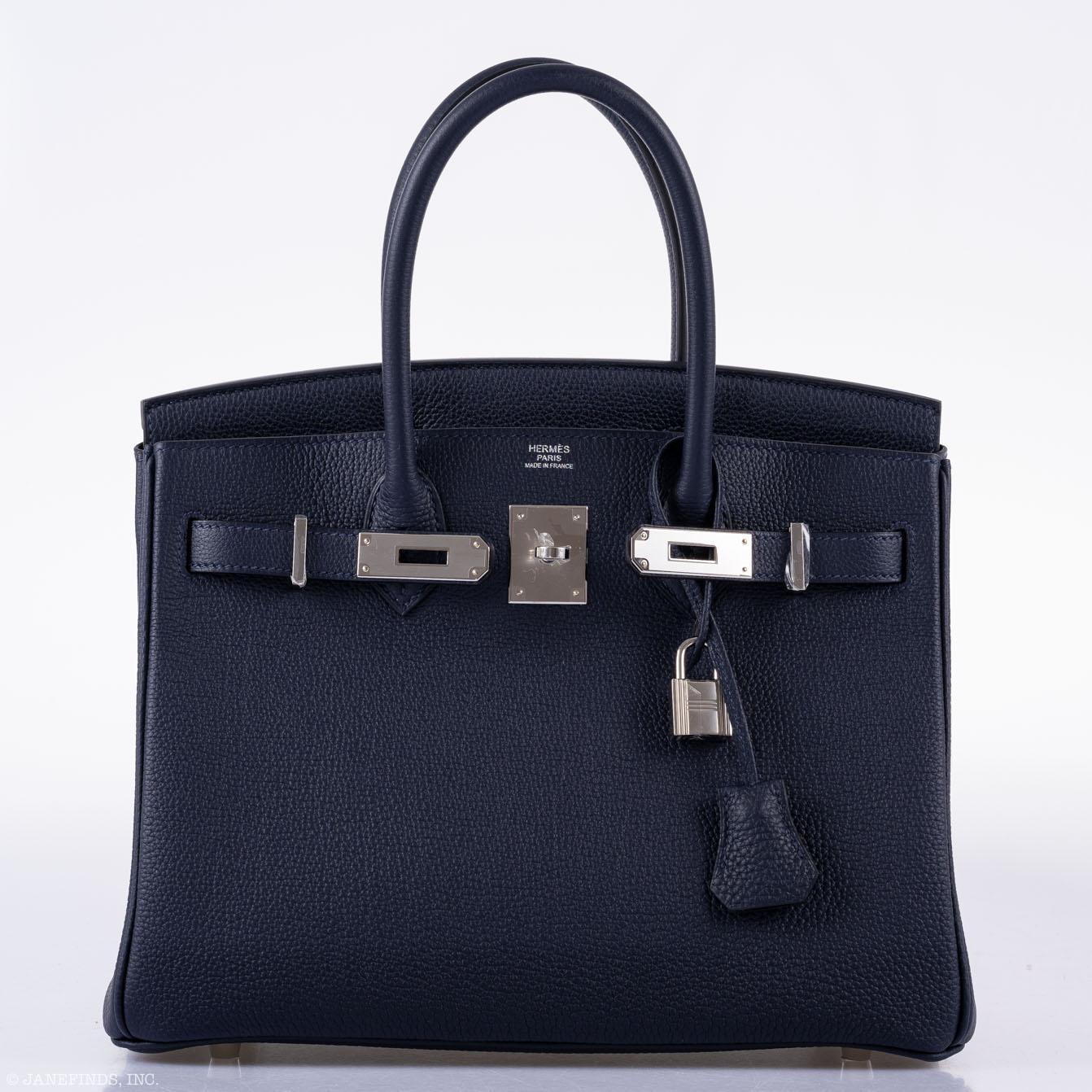 Hermès Birkin 30 Blue Nuit Togo Leather with Palladium Hardware
