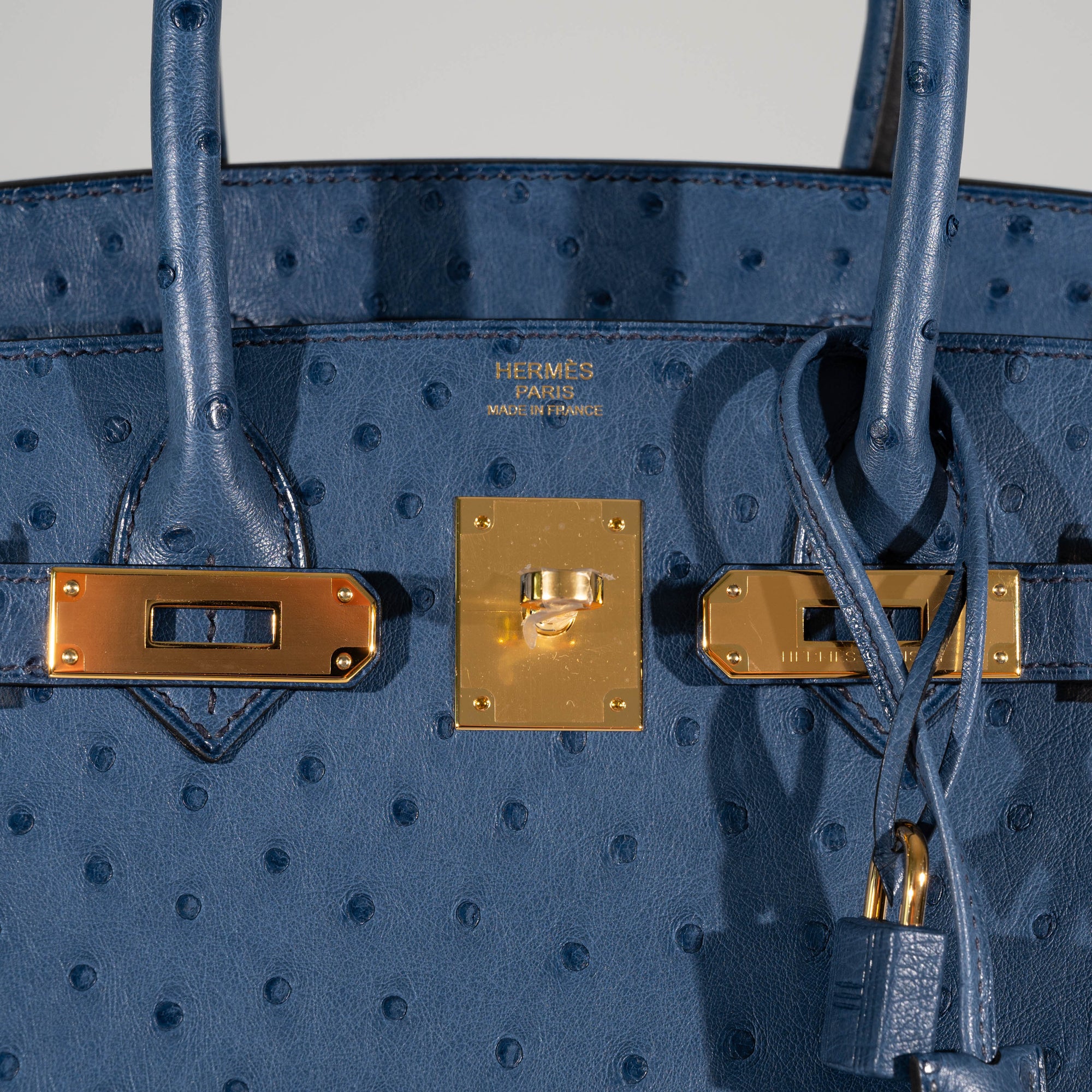 Hermès Birkin 30 Blue Roi Ostrich Gold Hardware