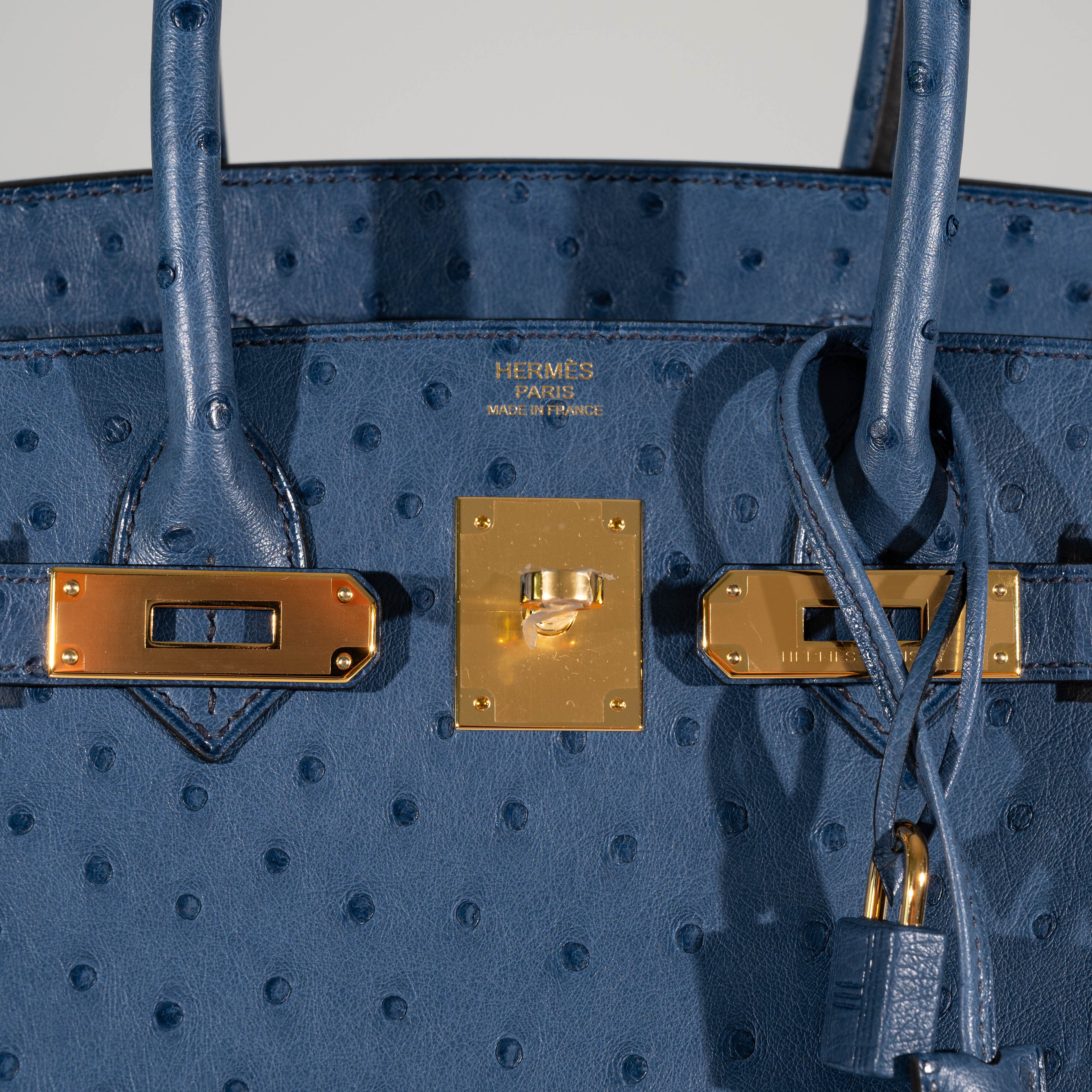 Hermès Birkin 30 Blue Roi Ostrich Gold Hardware