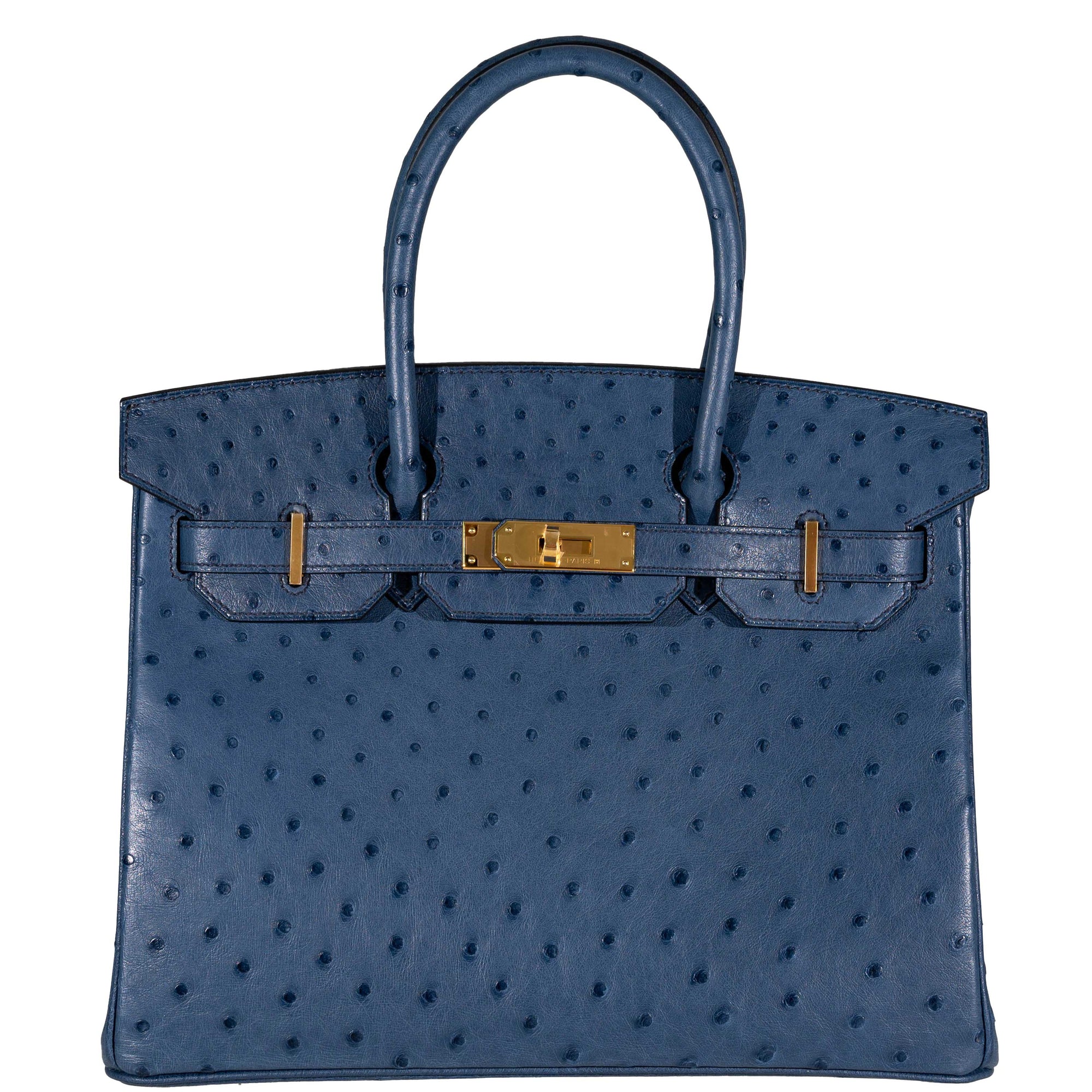 Hermès Birkin 30 Blue Roi Ostrich Gold Hardware