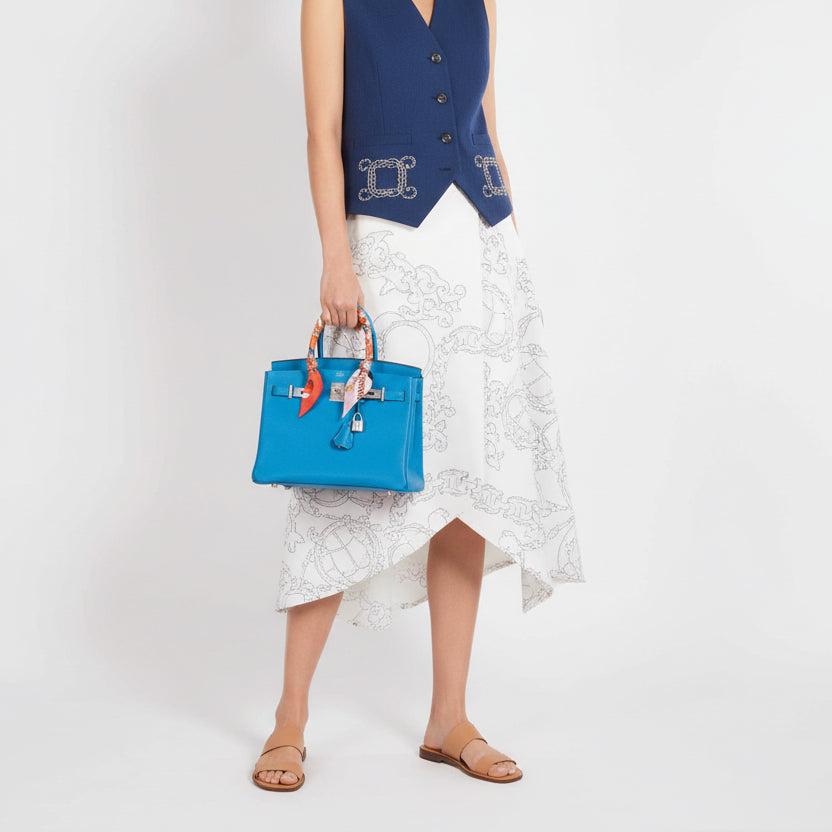Hermès Birkin 30 Blue Zanzibar Epsom Palladium Hardware