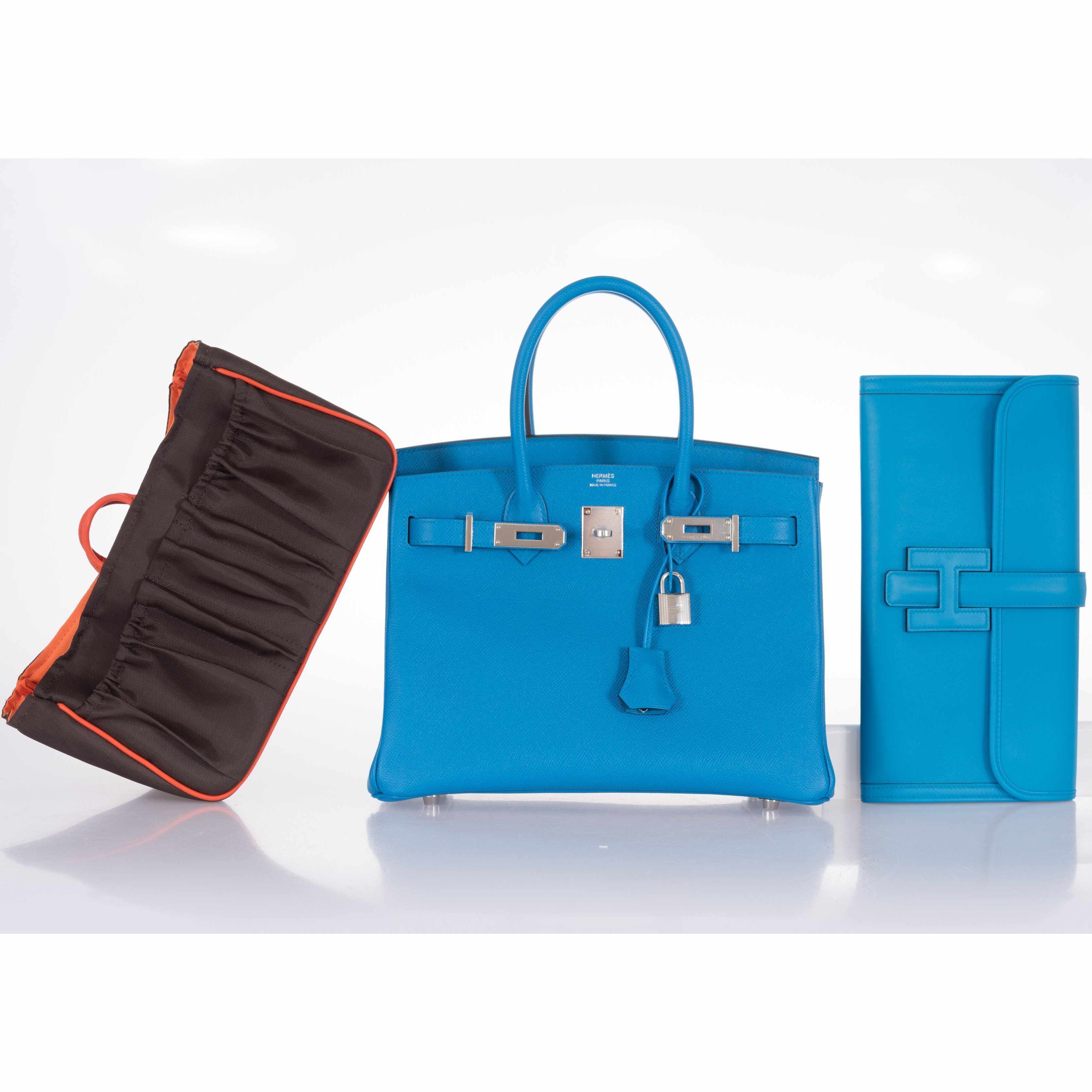 Hermès Birkin 30 Blue Zanzibar Epsom Palladium Hardware