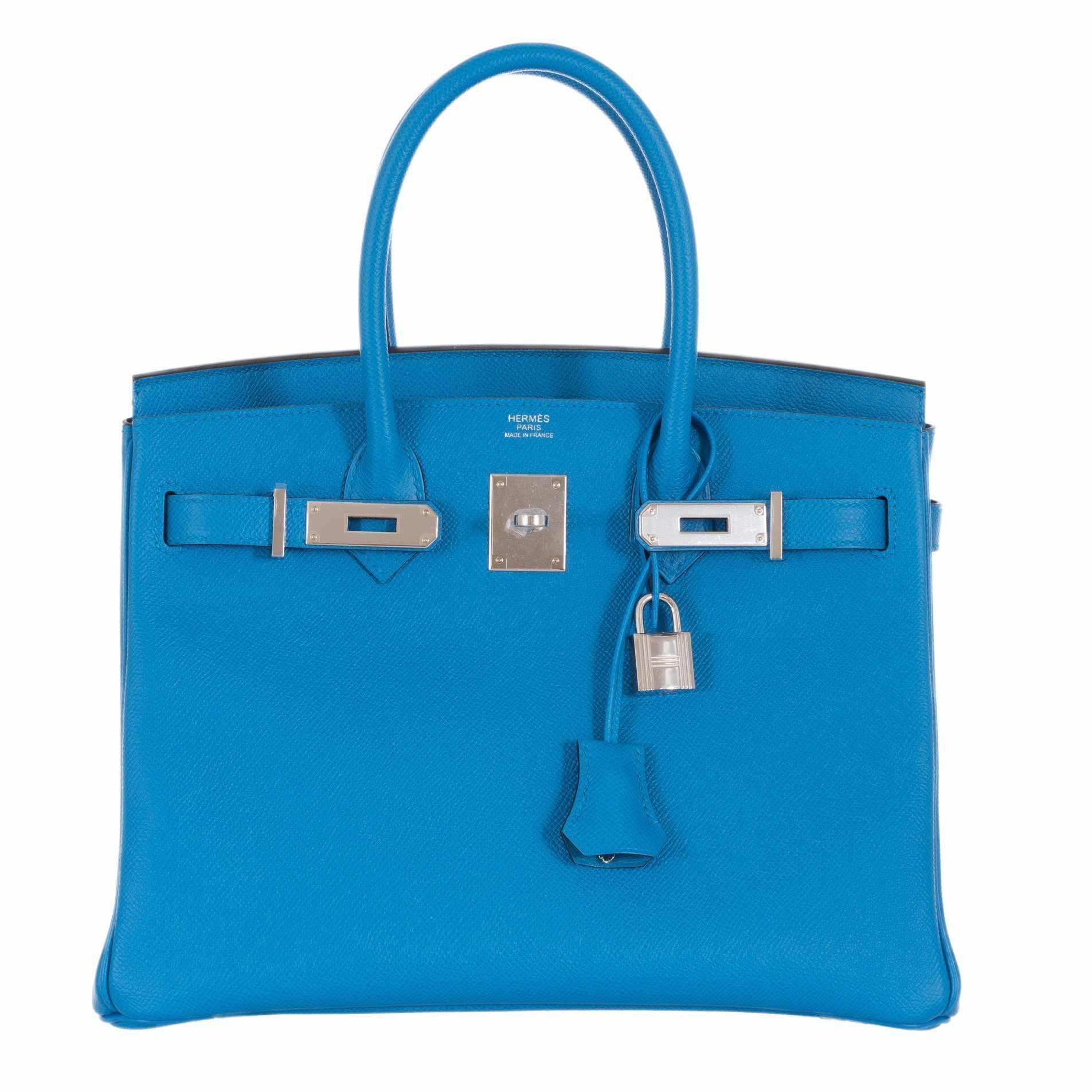 Hermès Birkin 30 Blue Zanzibar Epsom Palladium Hardware