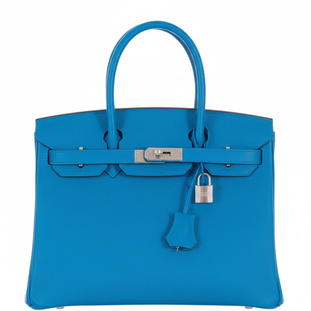 Hermès Birkin 30 Blue Zanzibar Epsom Palladium Hardware