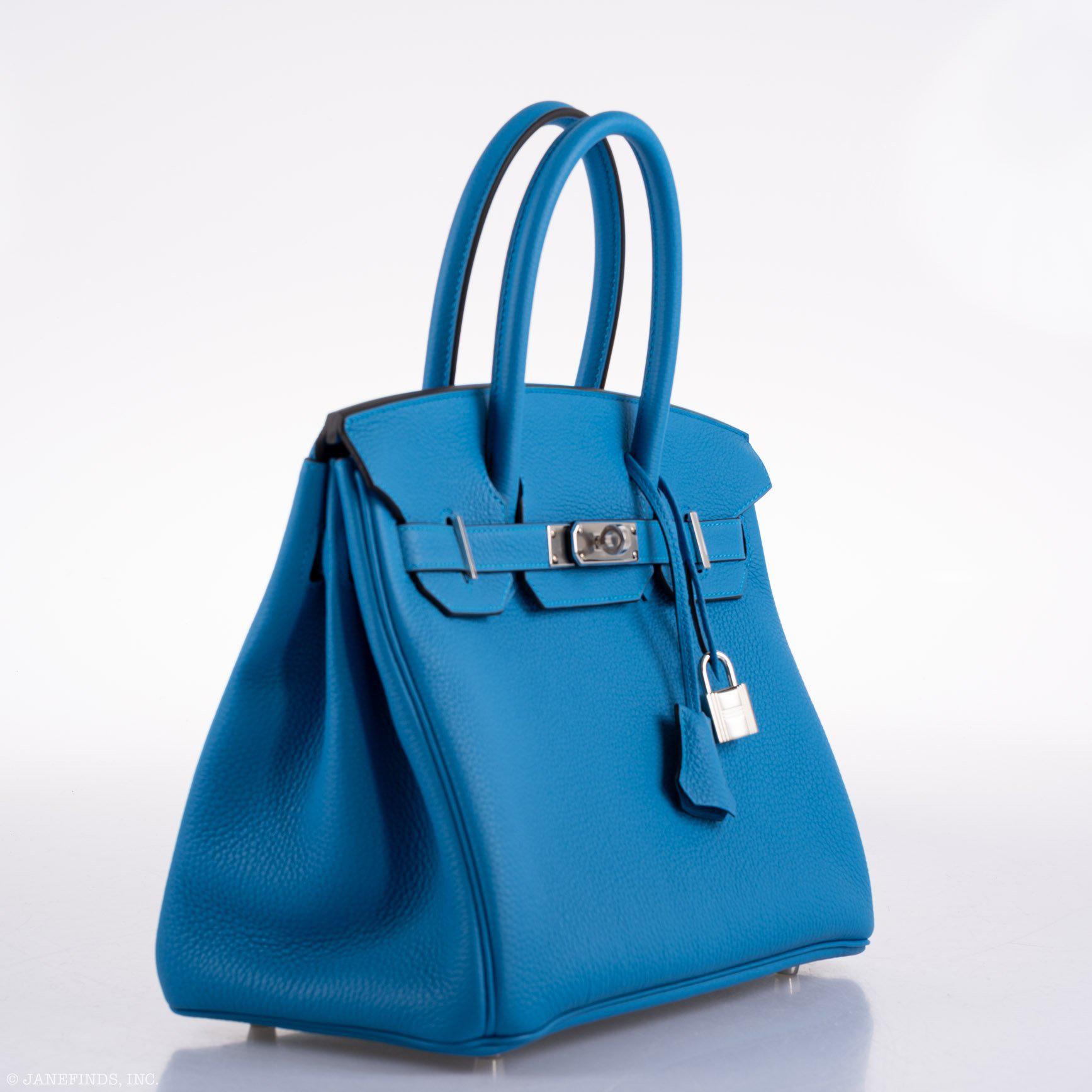 Hermès Birkin 30 Blue Zanzibar Togo with Palladium Hardware