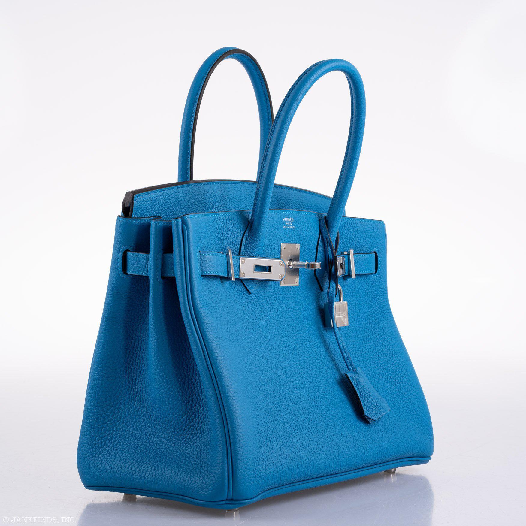 Hermès Birkin 30 Blue Zanzibar Togo with Palladium Hardware