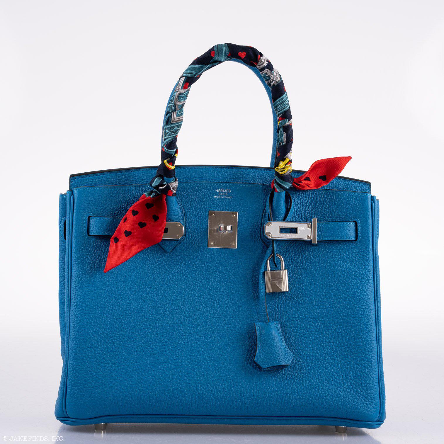 Hermès Birkin 30 Blue Zanzibar Togo with Palladium Hardware