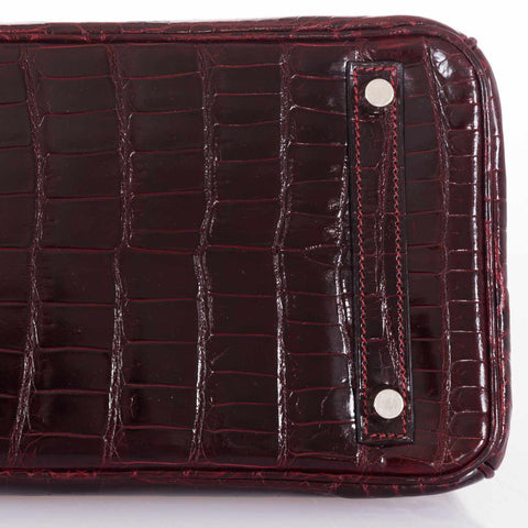 Hermès Birkin 30 Bordeaux Niloticus Crocodile Palladium Hardware