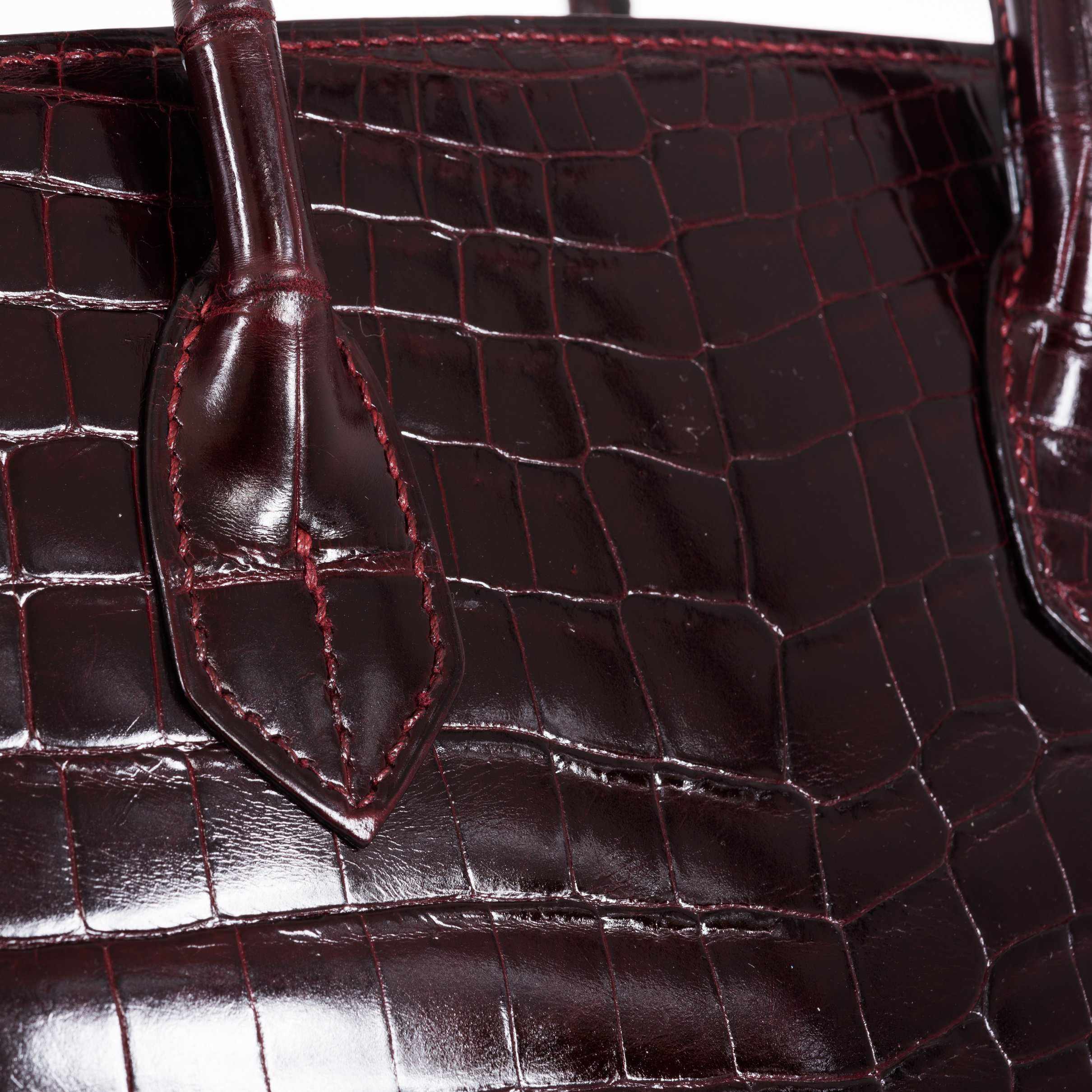 Hermès Birkin 30 Bordeaux Niloticus Crocodile Palladium Hardware