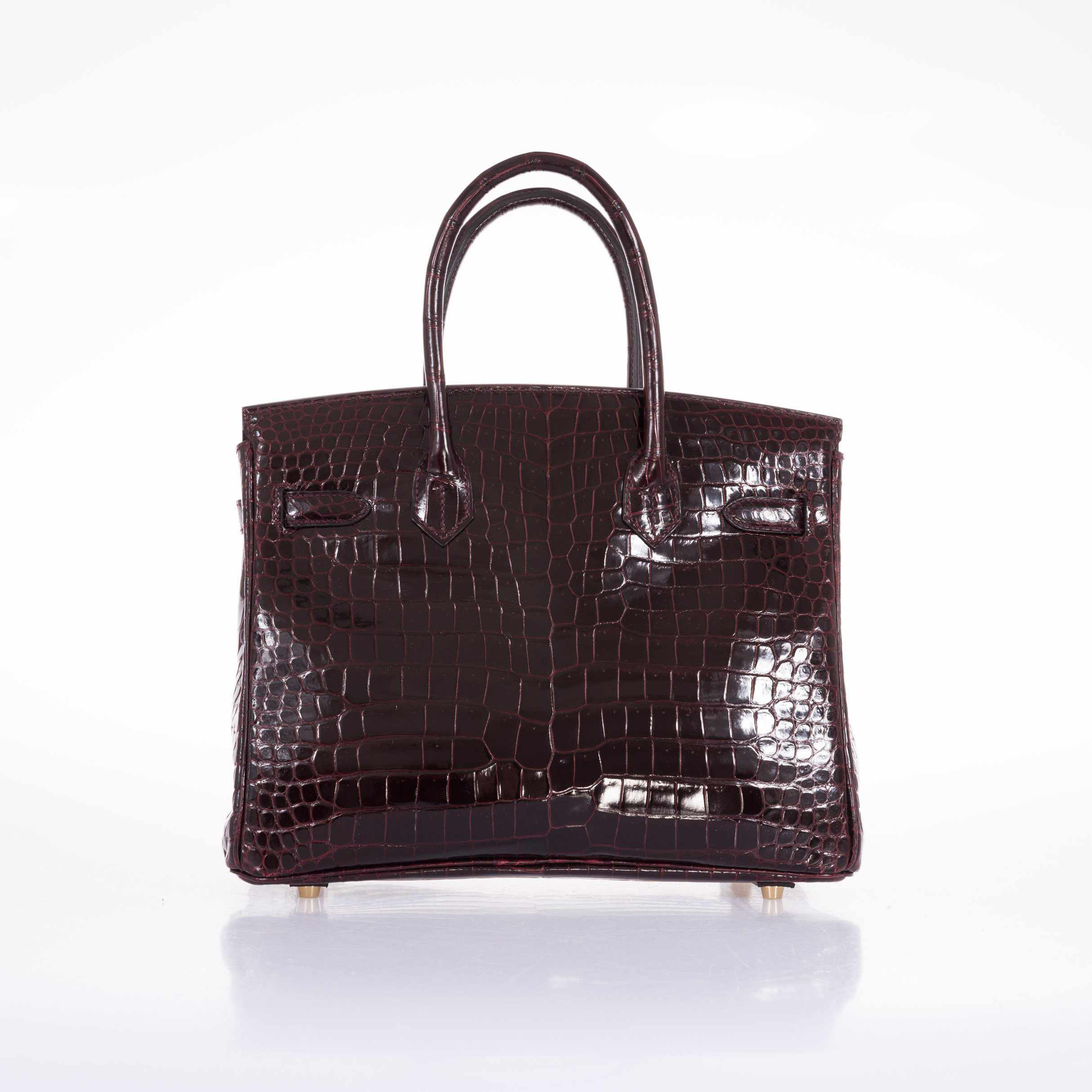 Hermès Birkin 30 Bordeaux Porosus Crocodile Gold Hardware