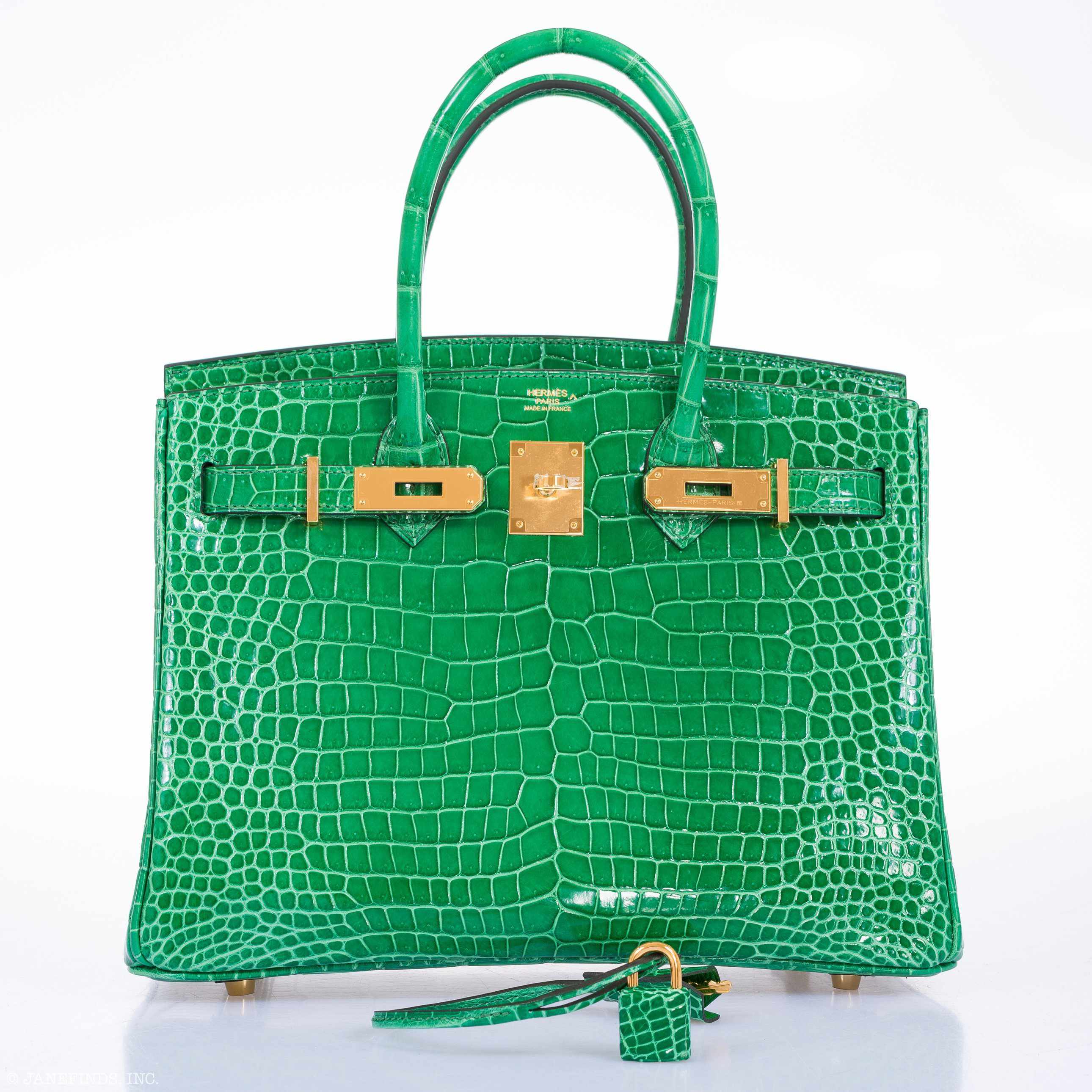 Hermès Birkin 30 Cactus Porosus Crocodile Gold Hardware