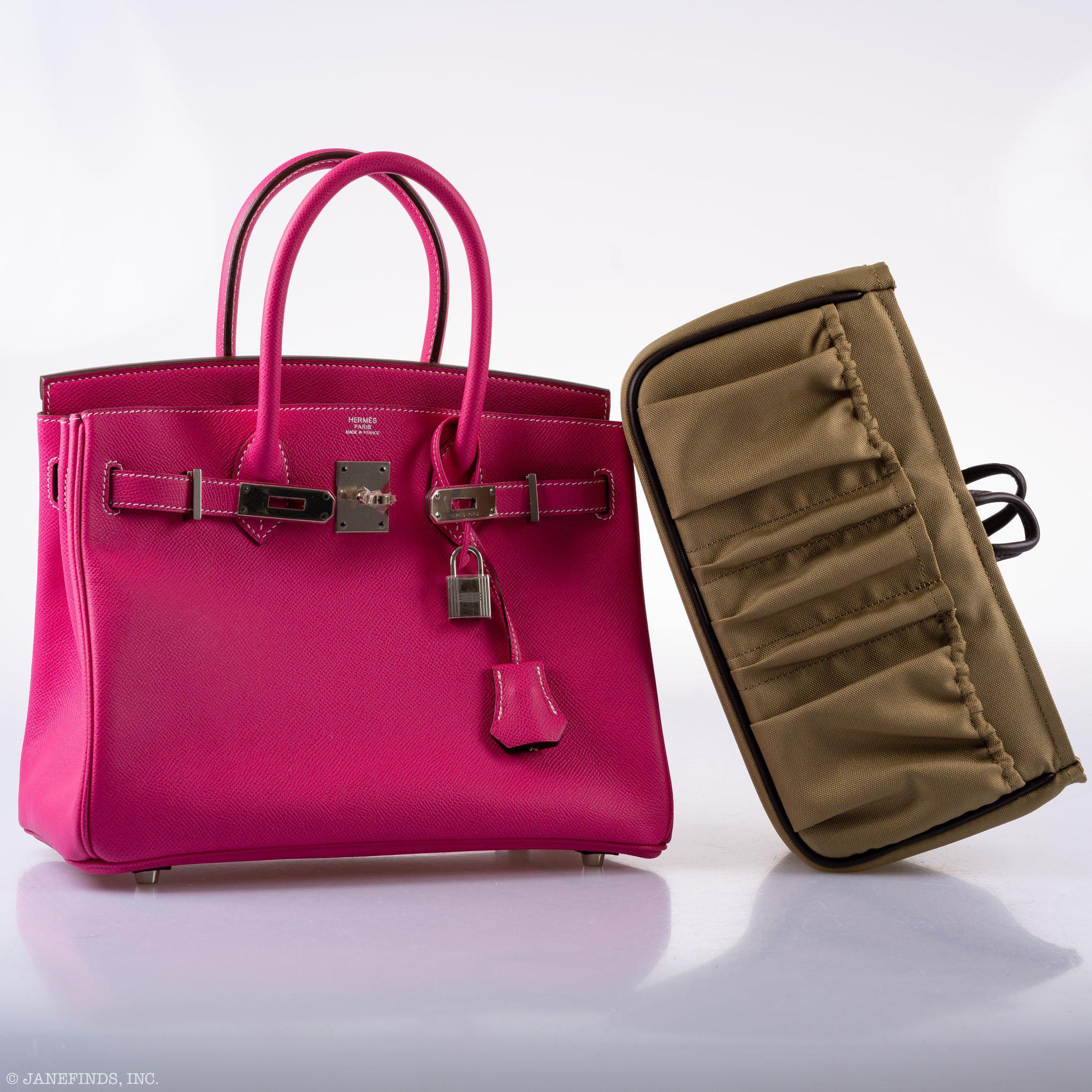 Hermès Birkin 30 Candy Collection Rose Tyrien & Rubis Epsom White Stitching Palladium Hardware - Q, Square