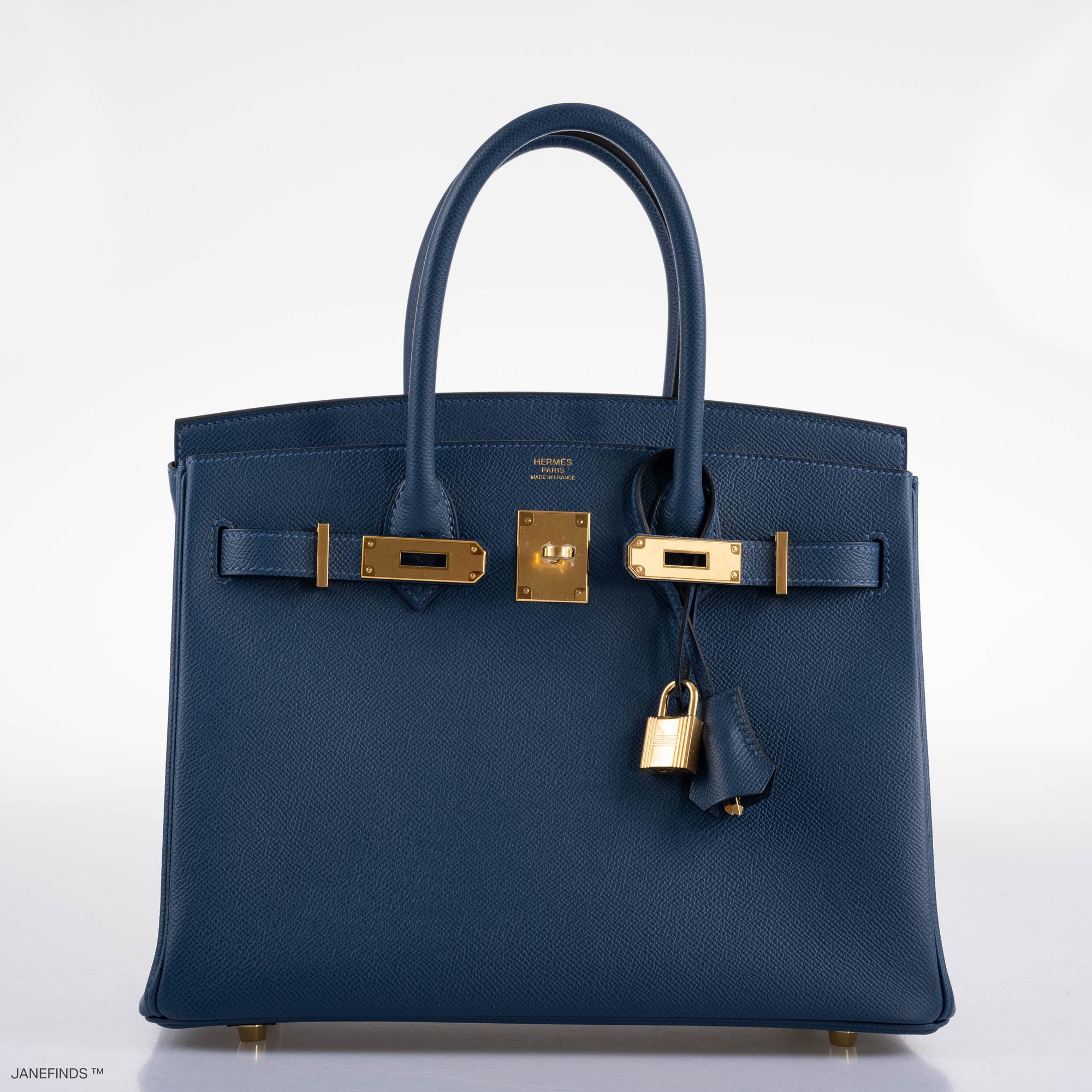 Hermès Birkin 30 Deep Blue Epsom with Gold Hardware