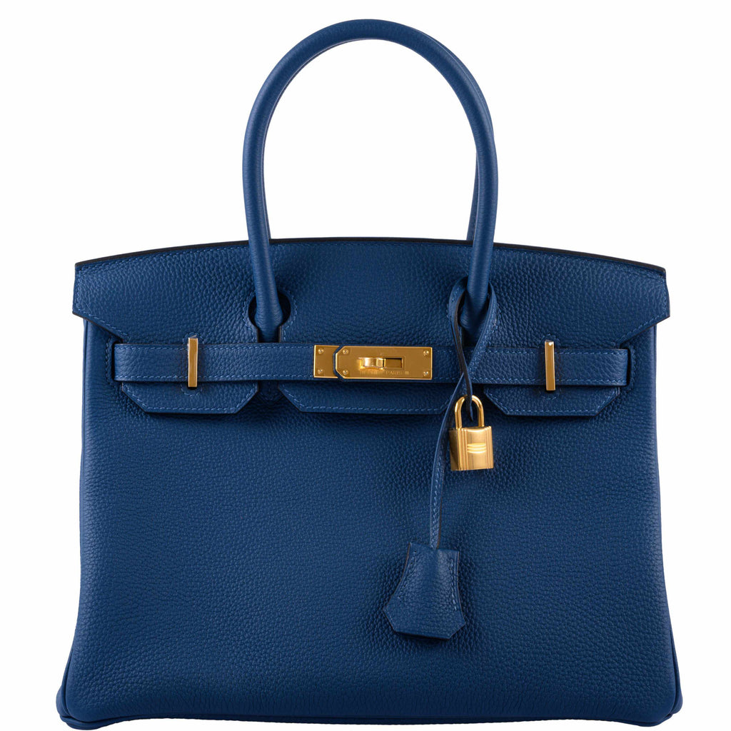 Hermès Birkin 30 In Vert Amande Togo Leather With Palladium Hardware in  Blue
