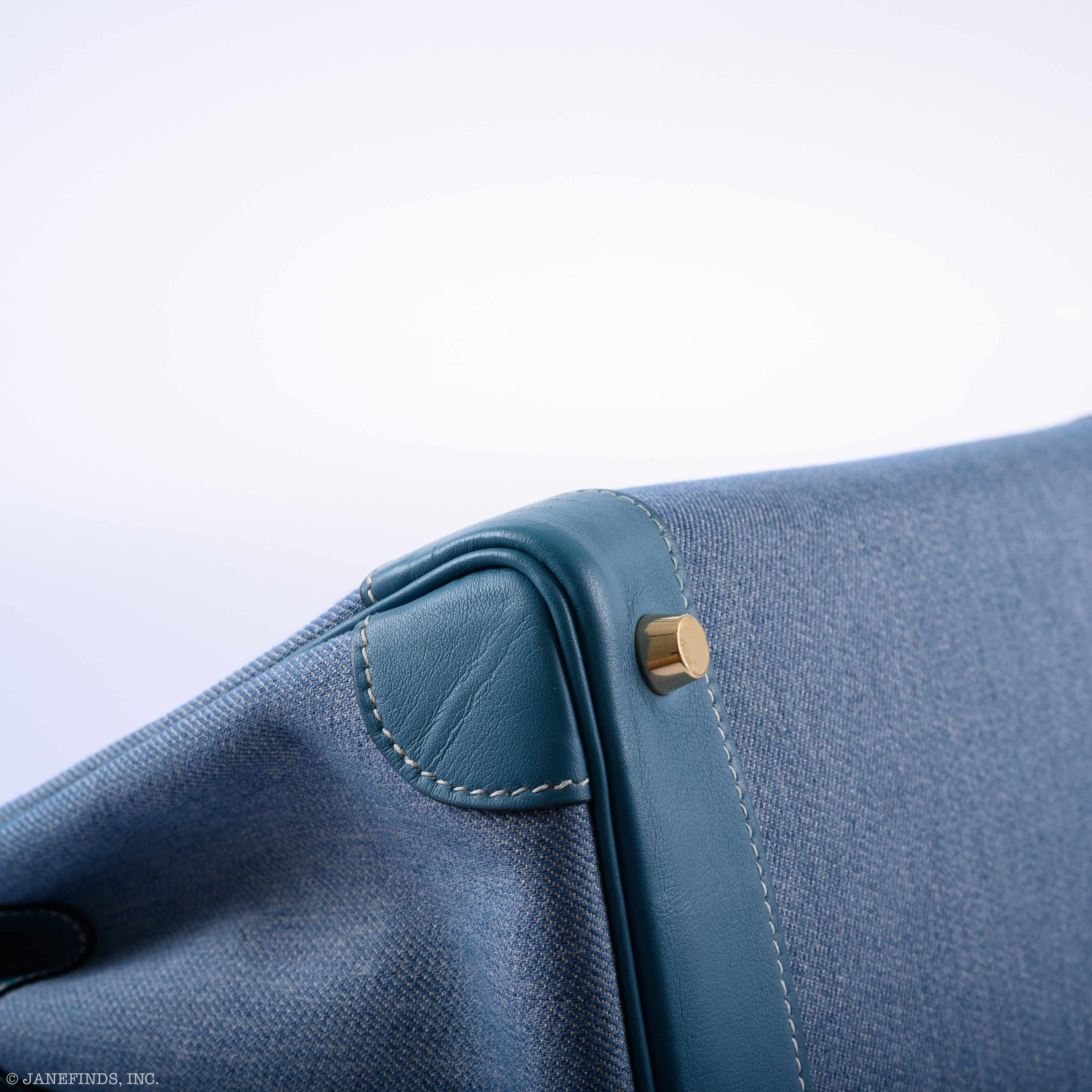 Hermès Birkin 30 Denim & Blue Jean Gulliver Leather Gold Hardware - 1999, C Square