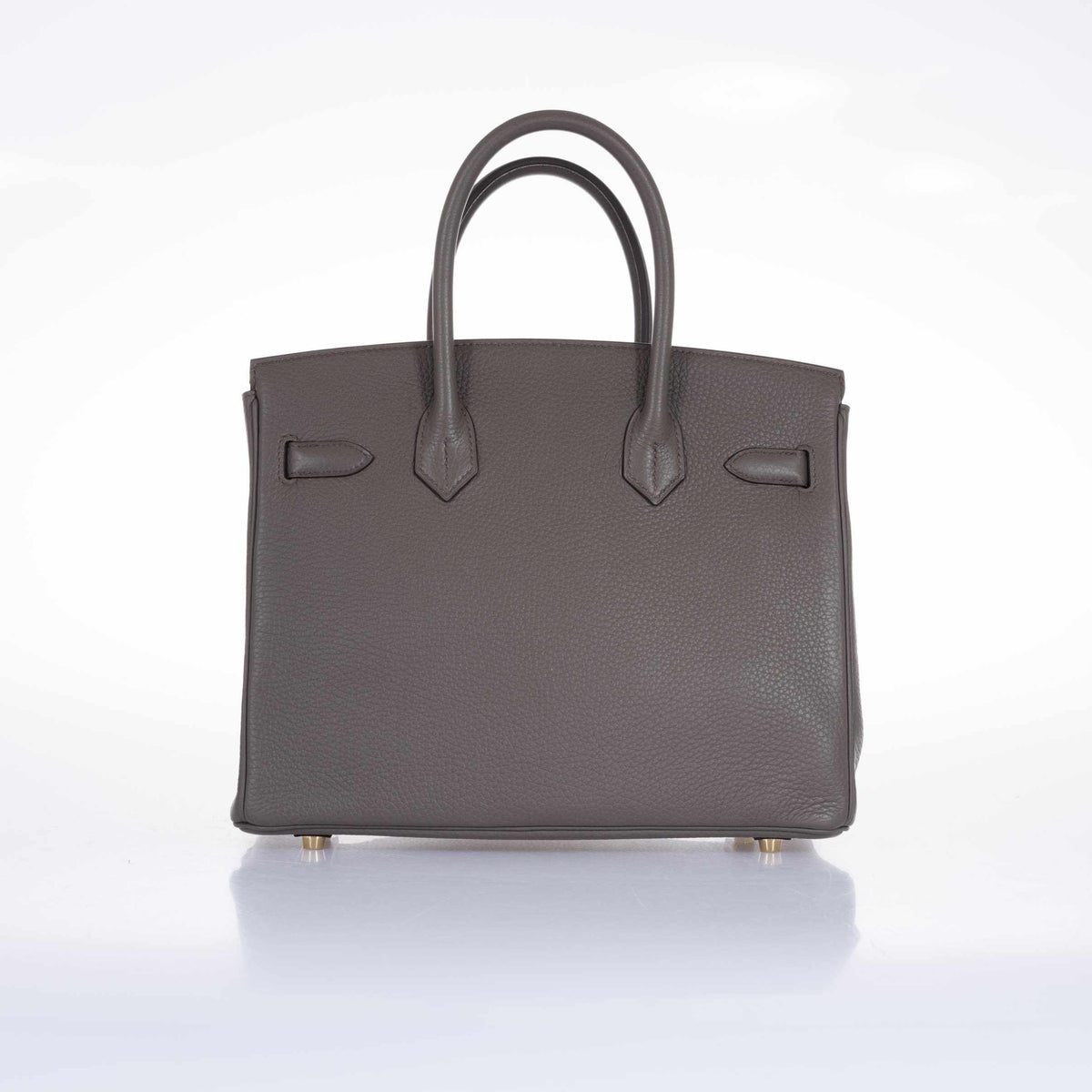 Hermès Birkin 30 Étain Clémence Gold Hardware, rear view