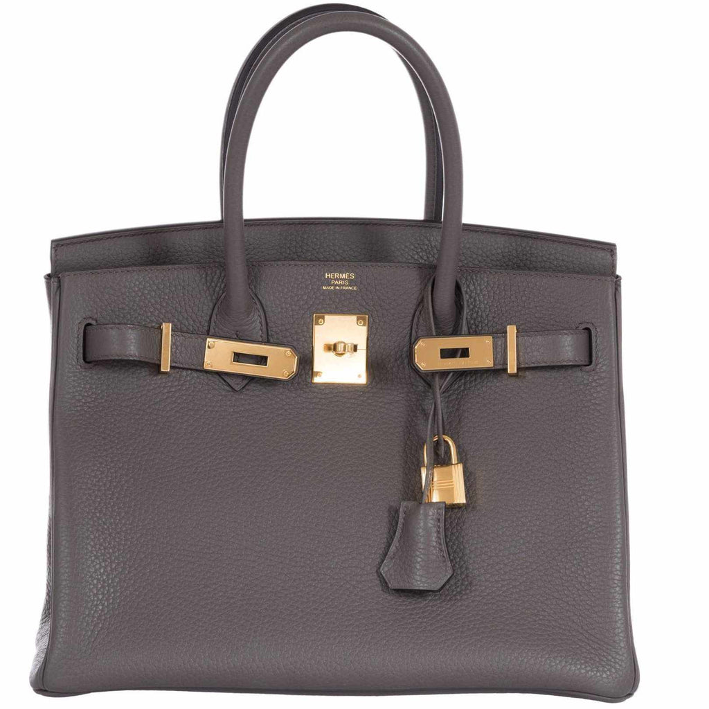 Hermes Birkin bag 30 Etain Togo leather Gold hardware