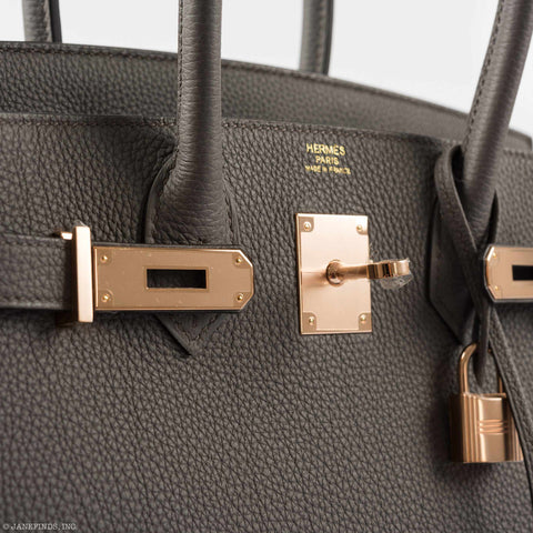 Hermès Birkin 30 Etain Tin Grey Togo Rose Gold Hardware