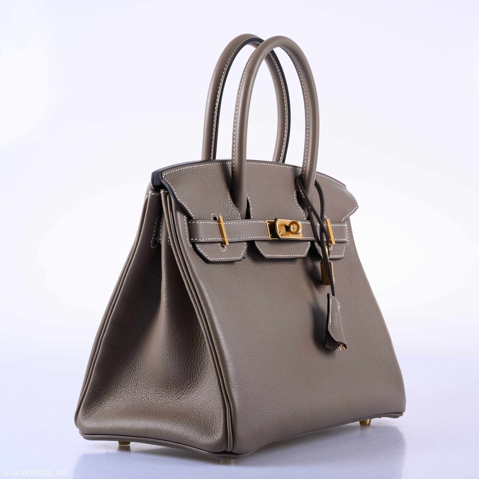 Hermès Birkin 30 Etoupe Taurillon Novillo Gold Hardware