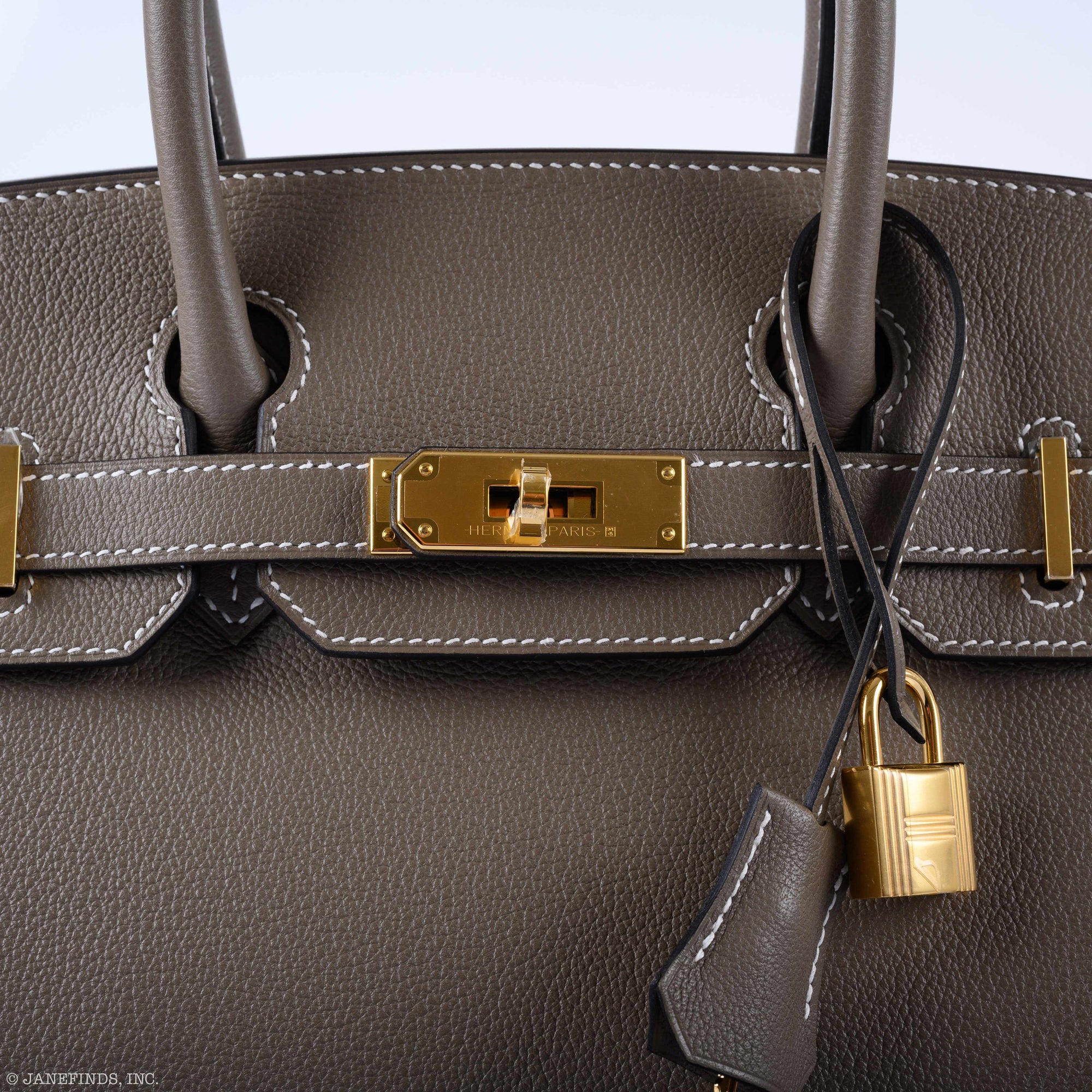 Hermès Birkin 30 Etoupe Taurillon Novillo Gold Hardware