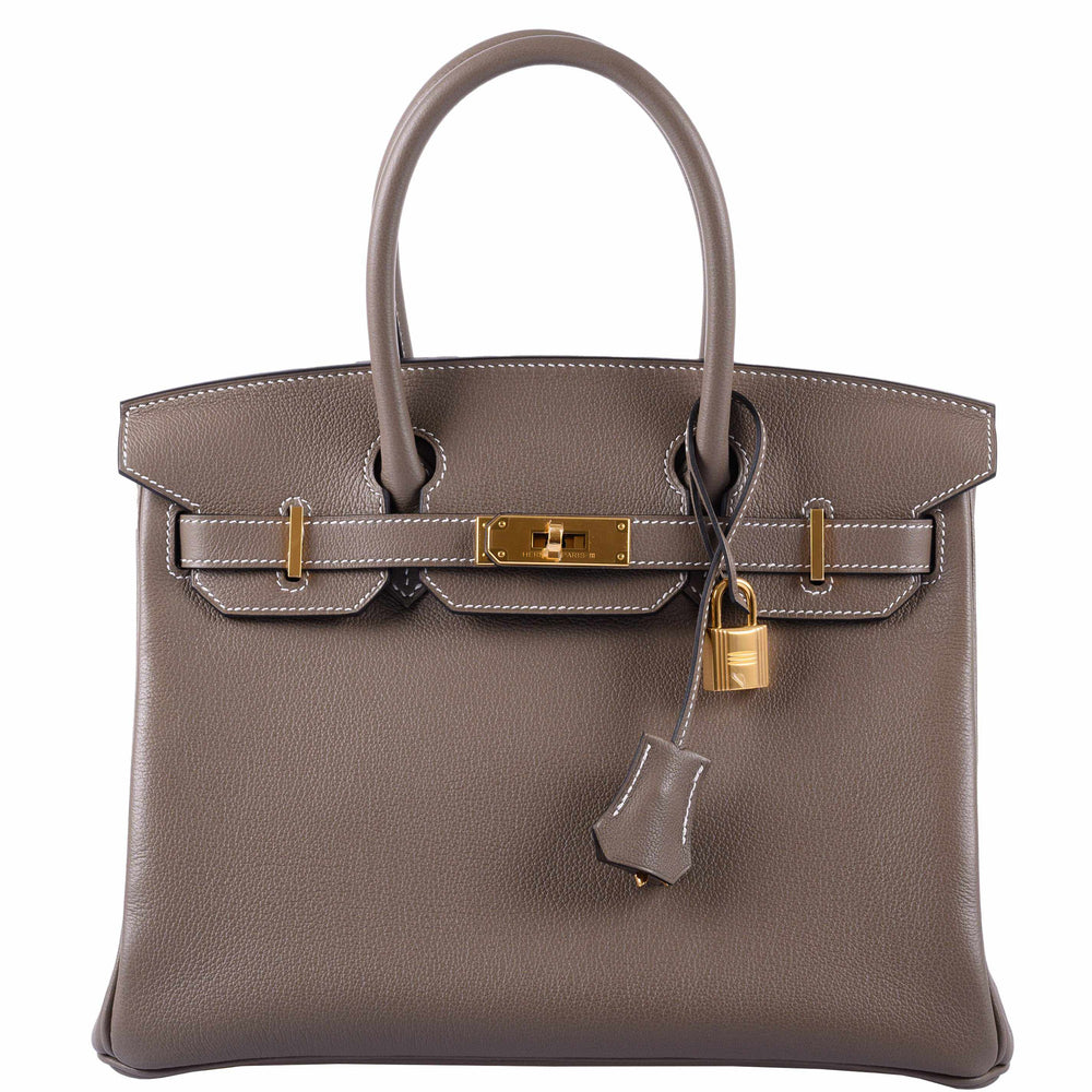 Hermès Birkin 30 Etoupe Taurillon Novillo Gold Hardware