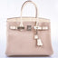 Hermès Birkin 30 Glycine Grizzly and Nata Swift Palladium Hardware