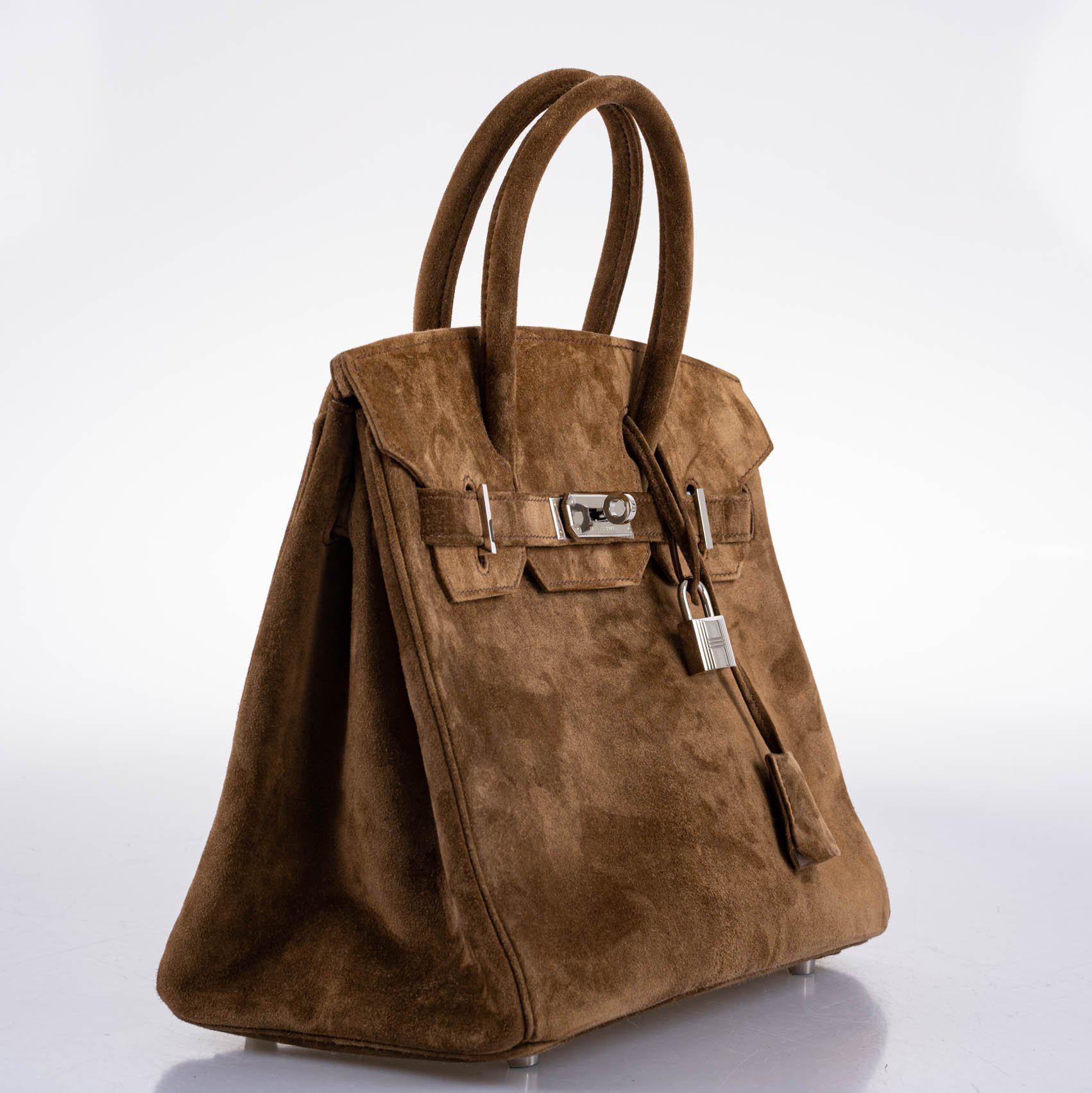 Hermès Birkin 30 Gold Veau Doblis Suede Palladium Hardware