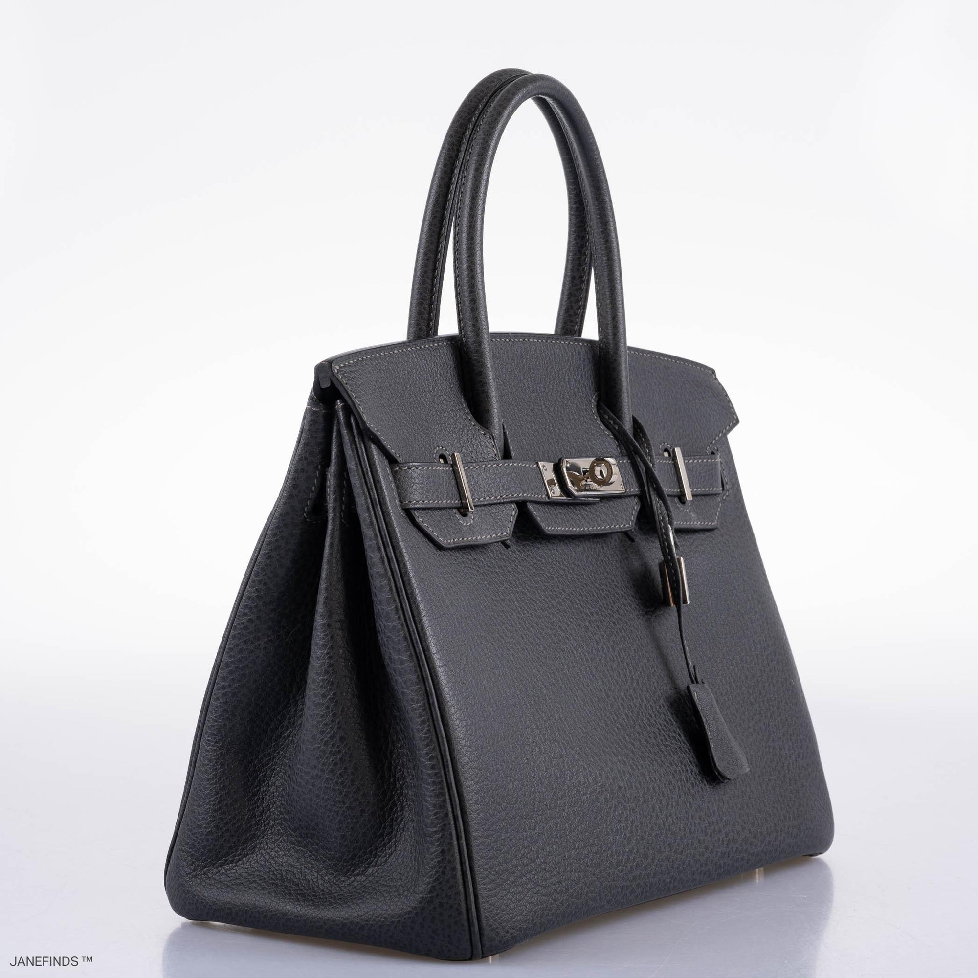 Hermès Birkin 30 Graphite Buffalo with Palladium Hardware