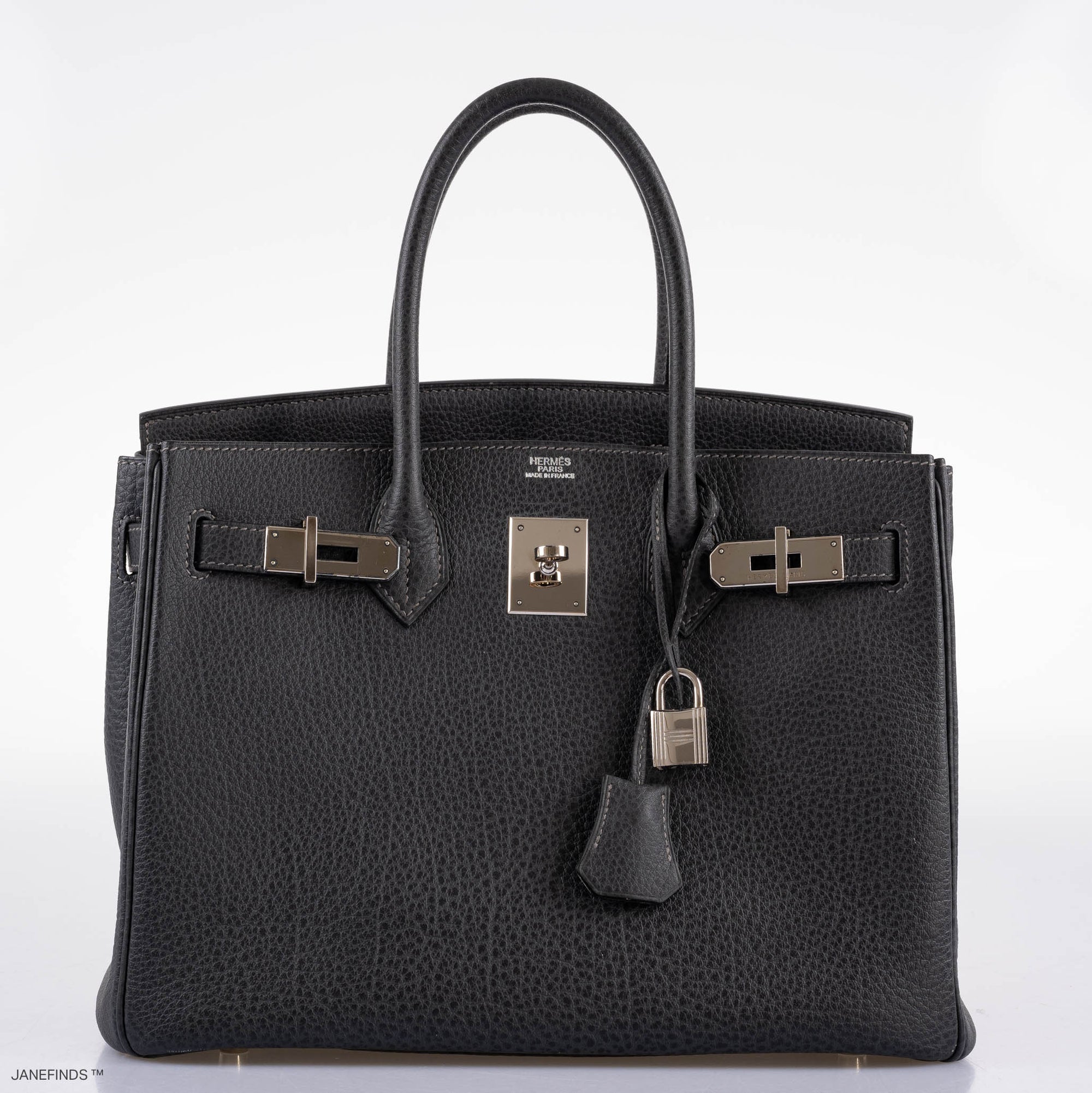 Hermès Birkin 30 Graphite Buffalo with Palladium Hardware