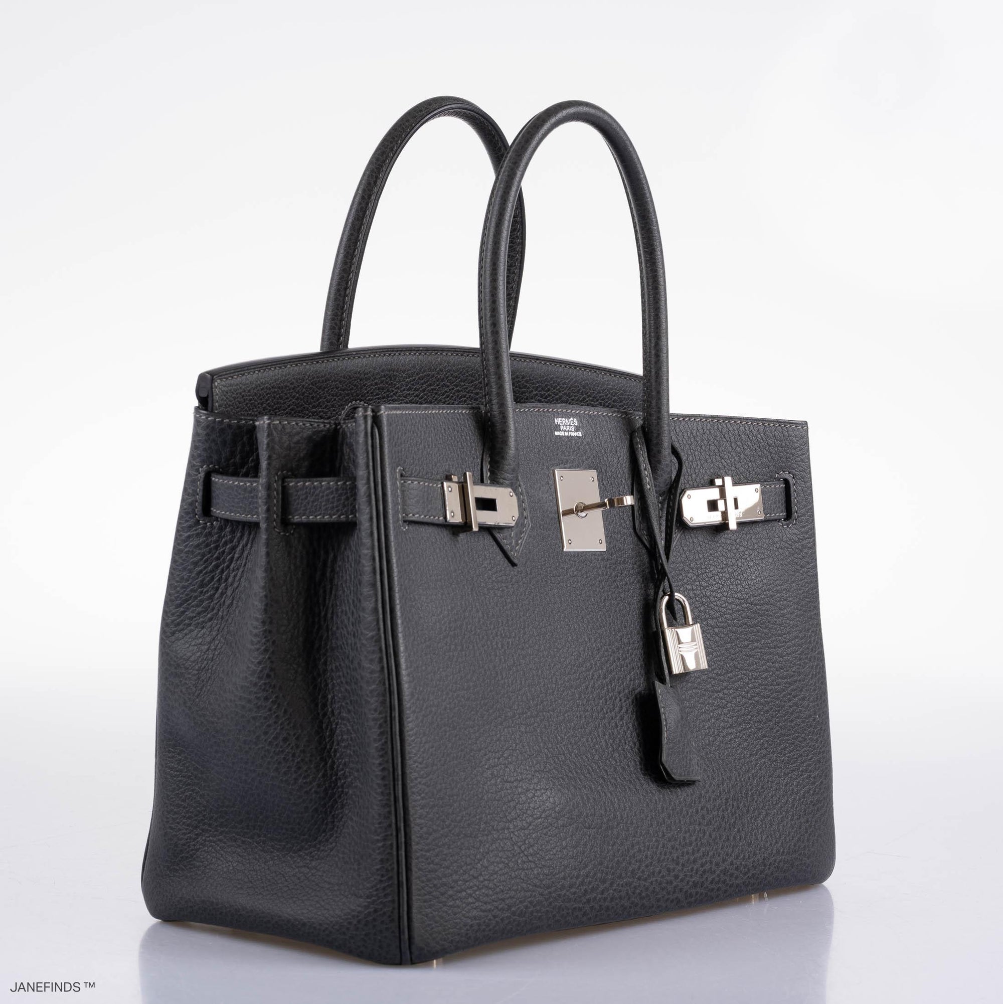 Hermès Birkin 30 Graphite Buffalo with Palladium Hardware