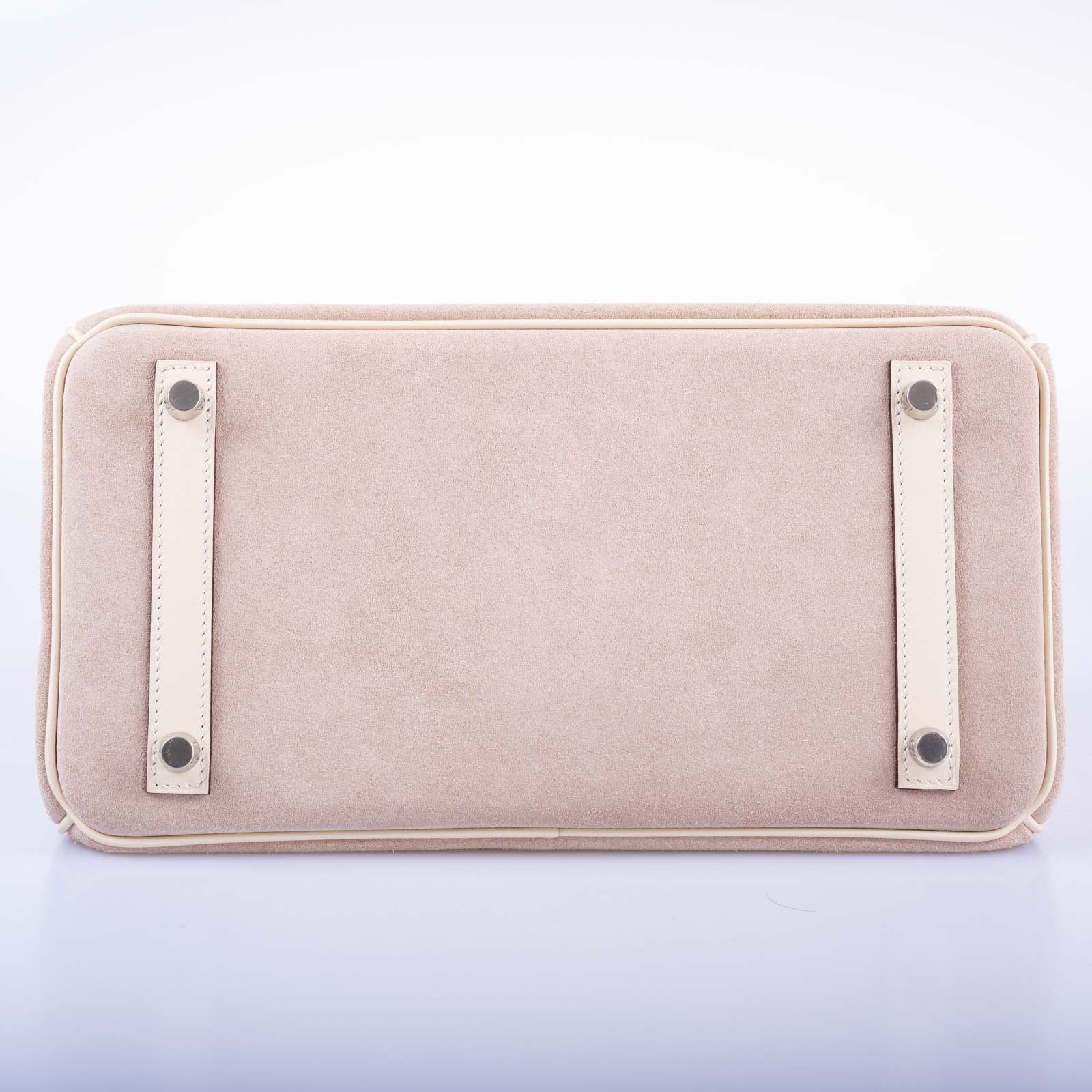 Hermès Birkin 30 Grizzly Glycine Veau Doblis Suede and Nata Swift Permabrass Hardware